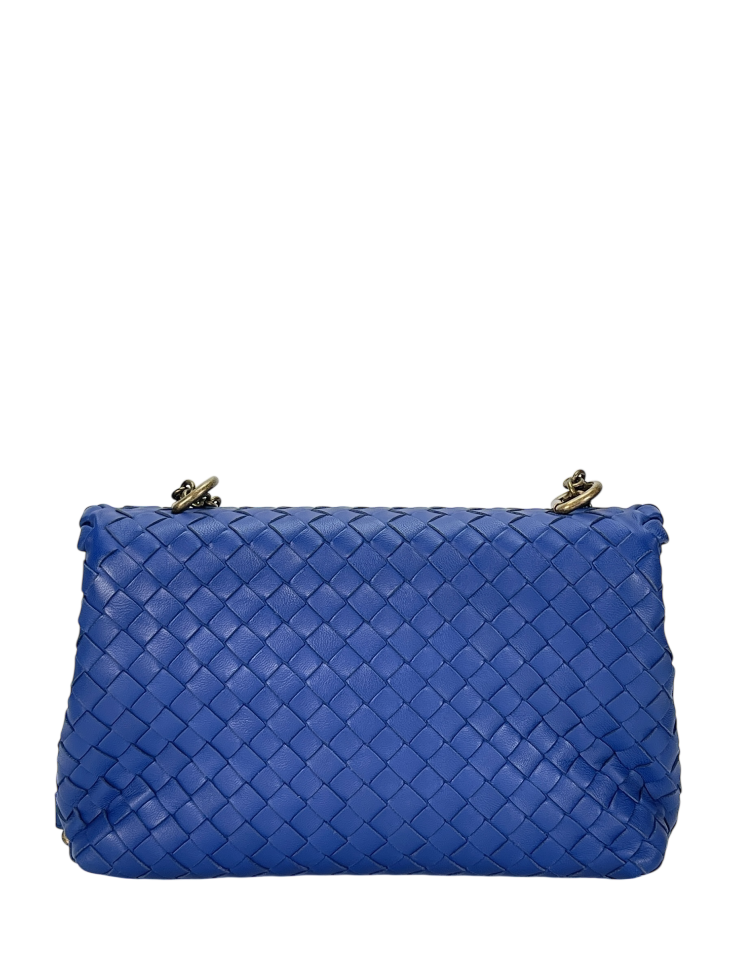 BOTTEGA VENETA - Blue Lambskin Olympia Flap Chain Shoulder Bag