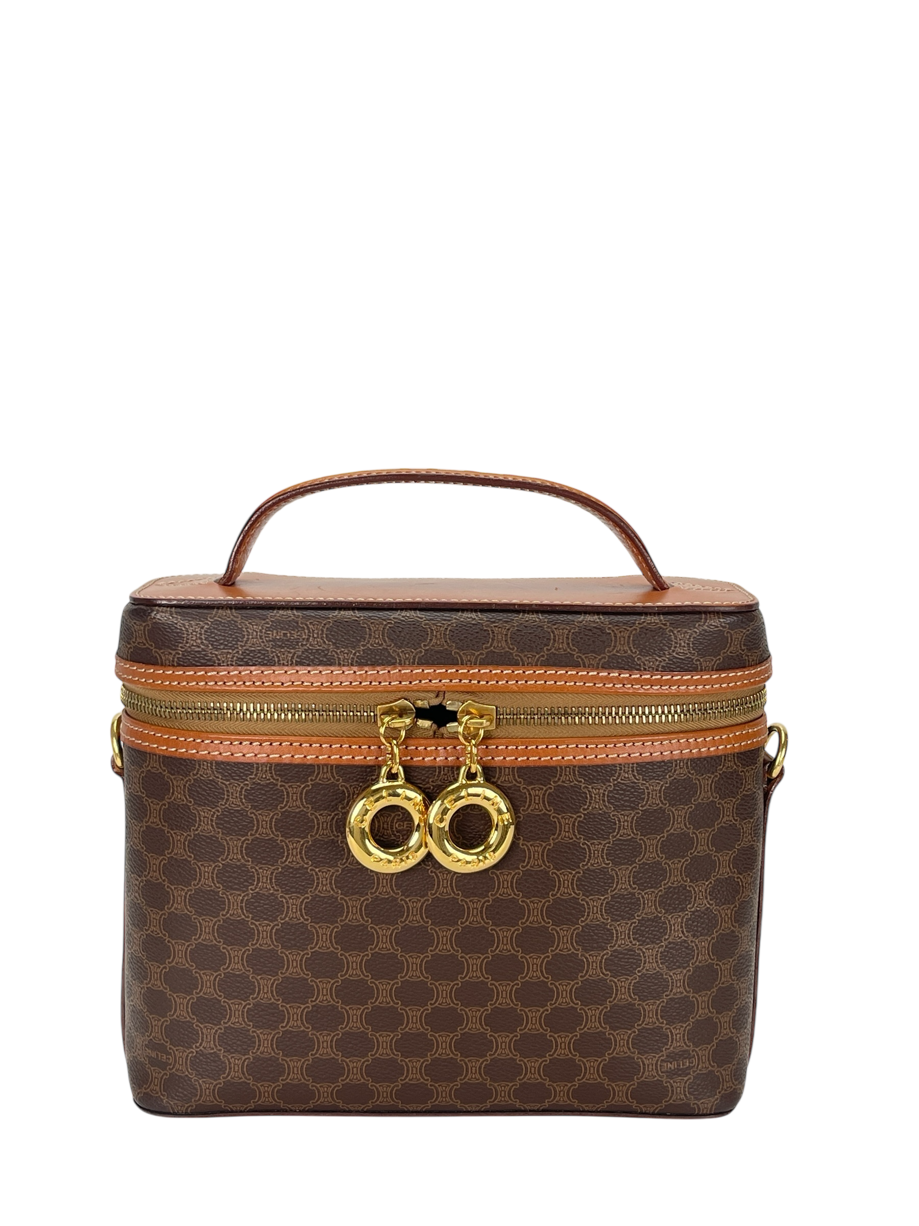 CELINE - Brown Macadam Pattern 2way Handbag