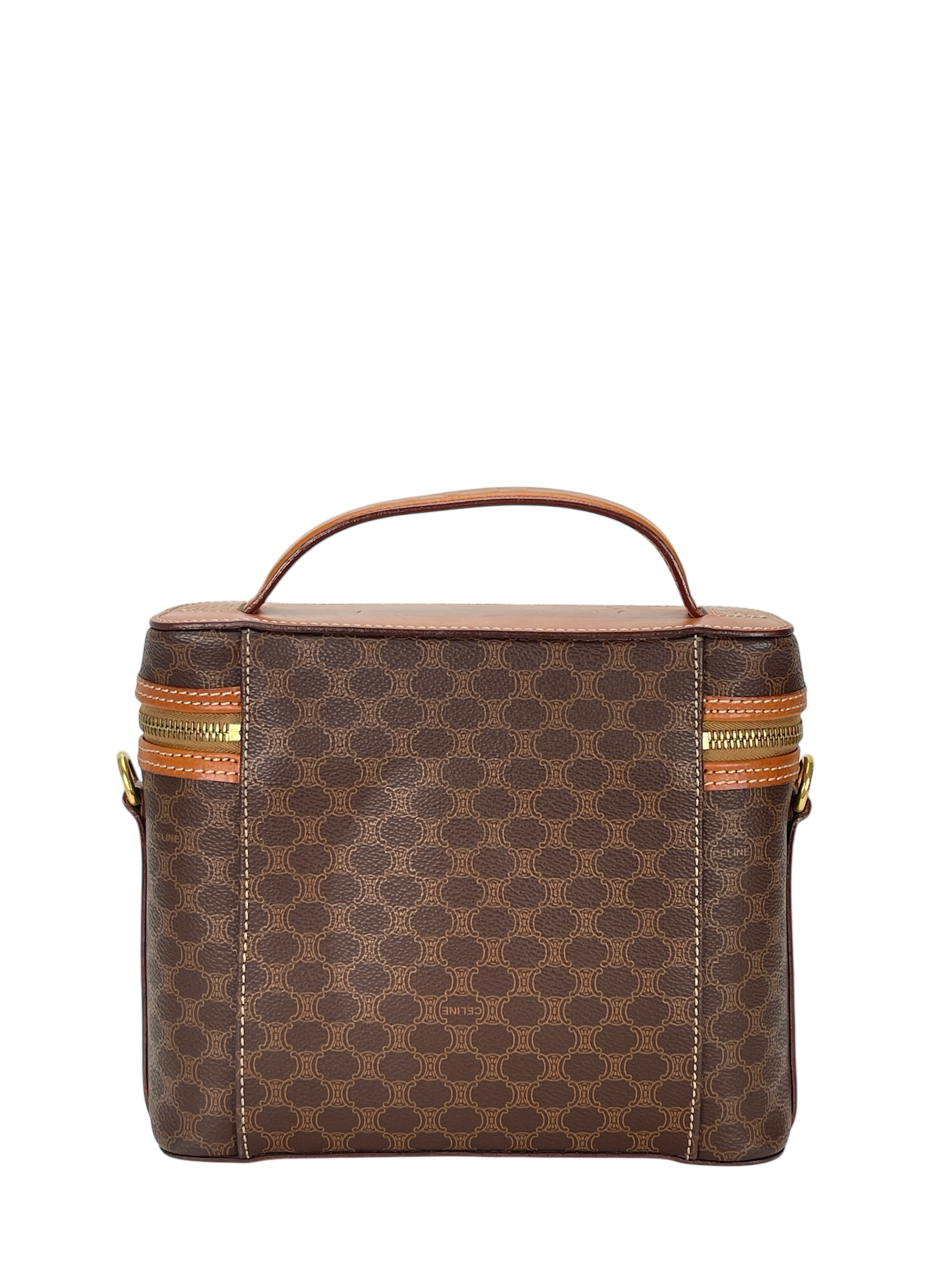 CELINE - Brown Macadam Pattern 2way Handbag
