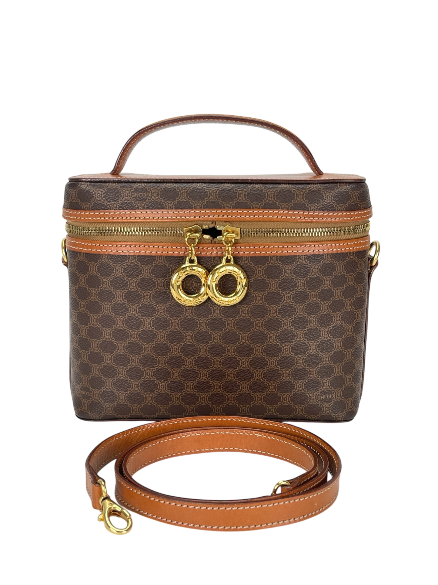 CELINE - Brown Macadam Pattern 2way Handbag