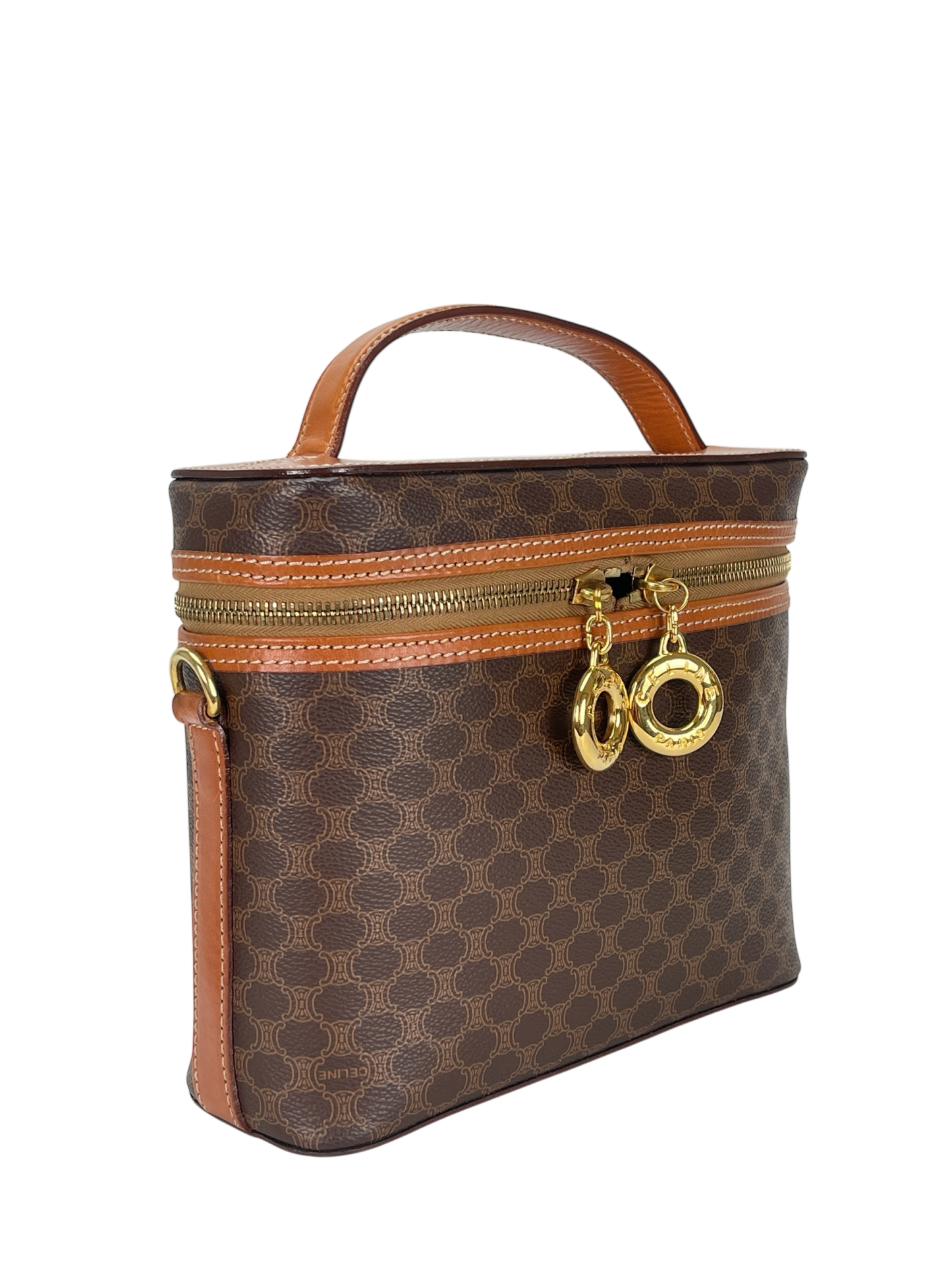 CELINE - Brown Macadam Pattern 2way Handbag