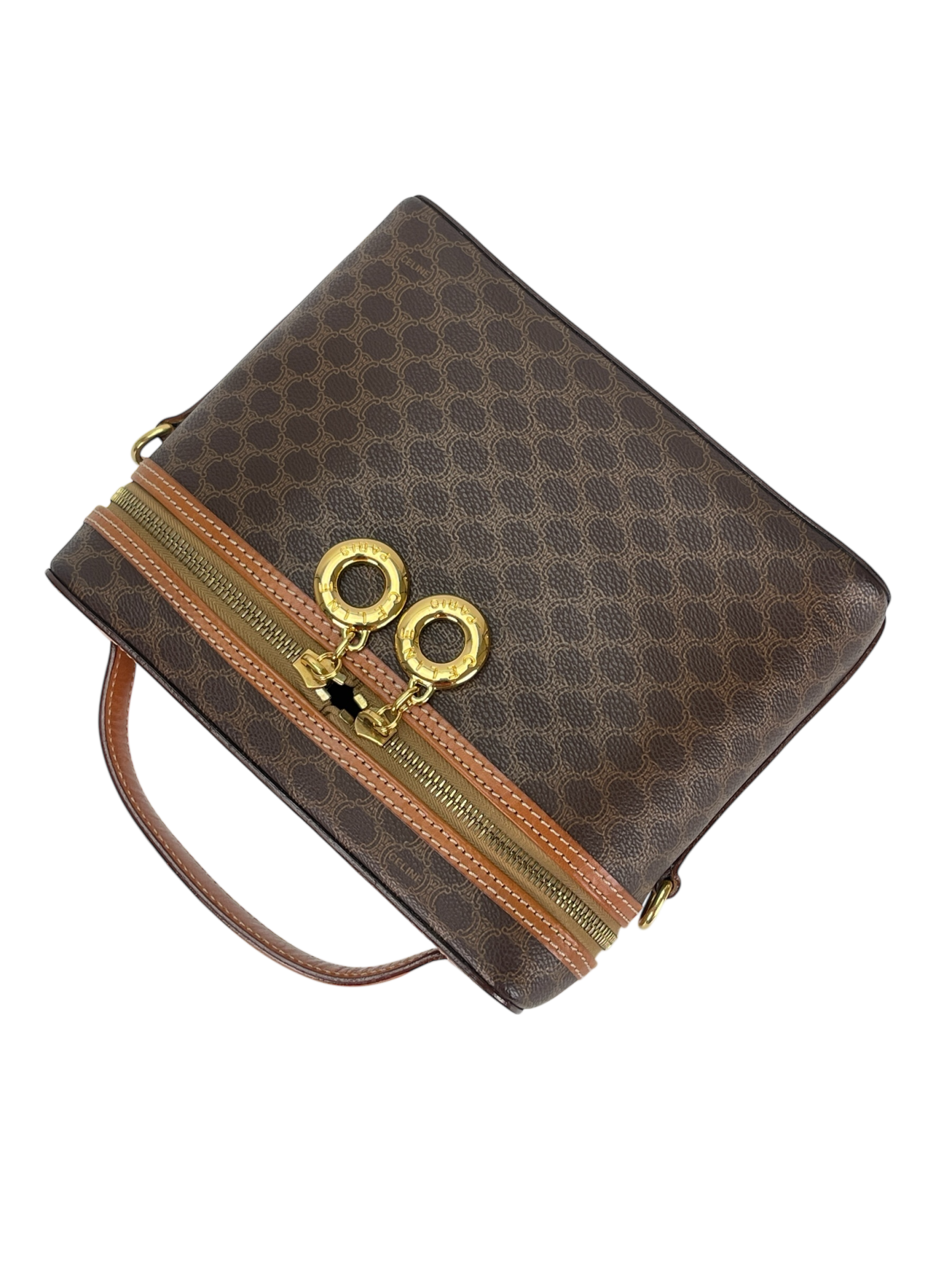CELINE - Brown Macadam Pattern 2way Handbag