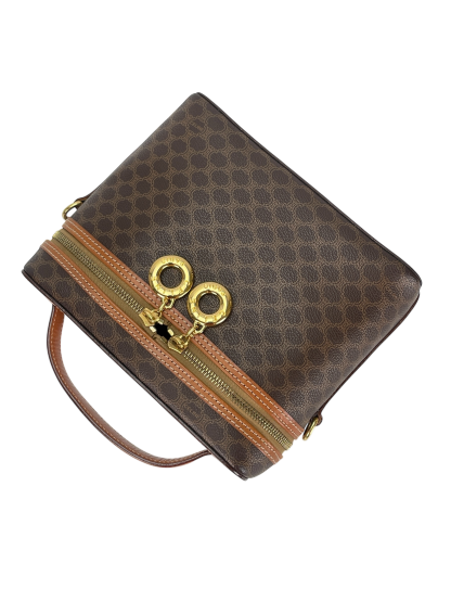 CELINE - Brown Macadam Pattern 2way Handbag