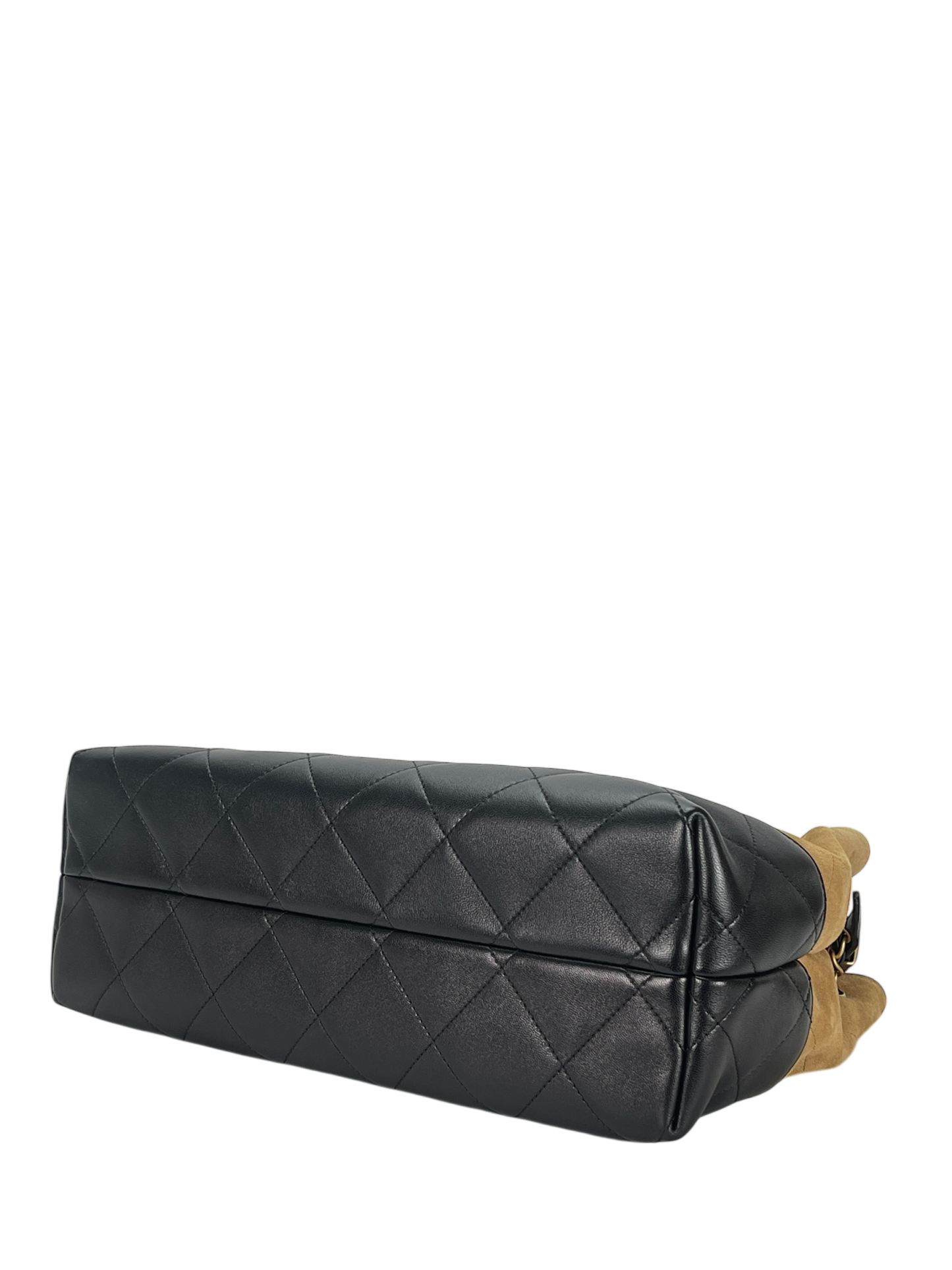 CHANEL - 25A Black Beige  Suede Calfskin Lambskin 2Way Tote Bag