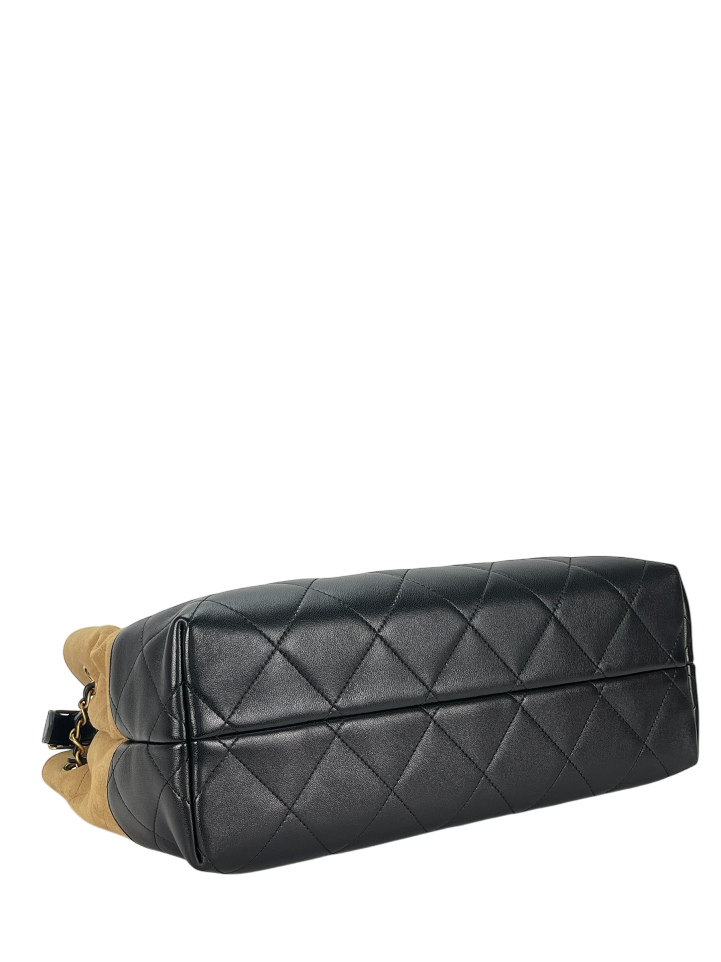 CHANEL - 25A Black Beige  Suede Calfskin Lambskin 2Way Tote Bag