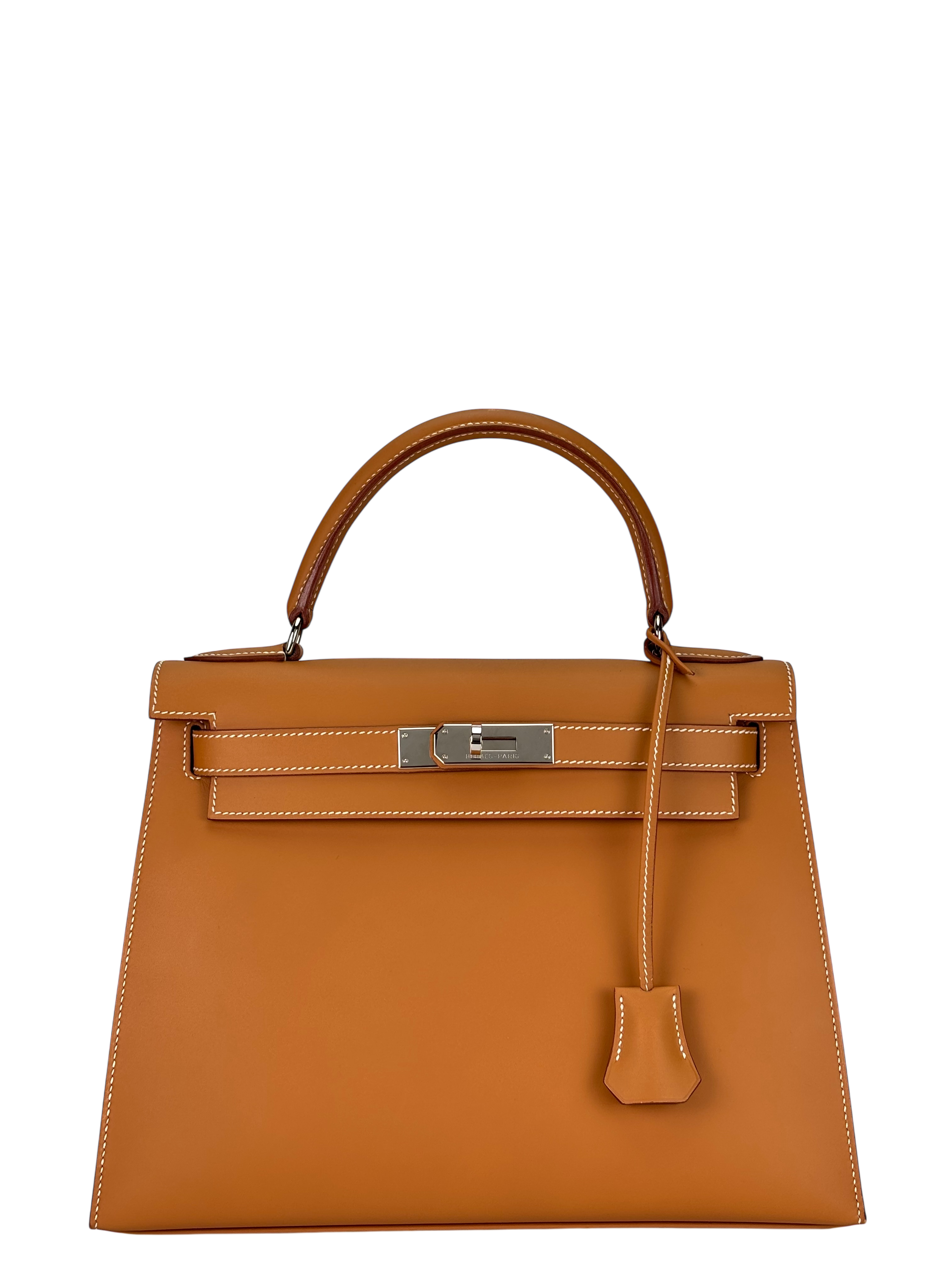 HERMES -  Kelly 28 Natural Chamonix Palladium Hardware