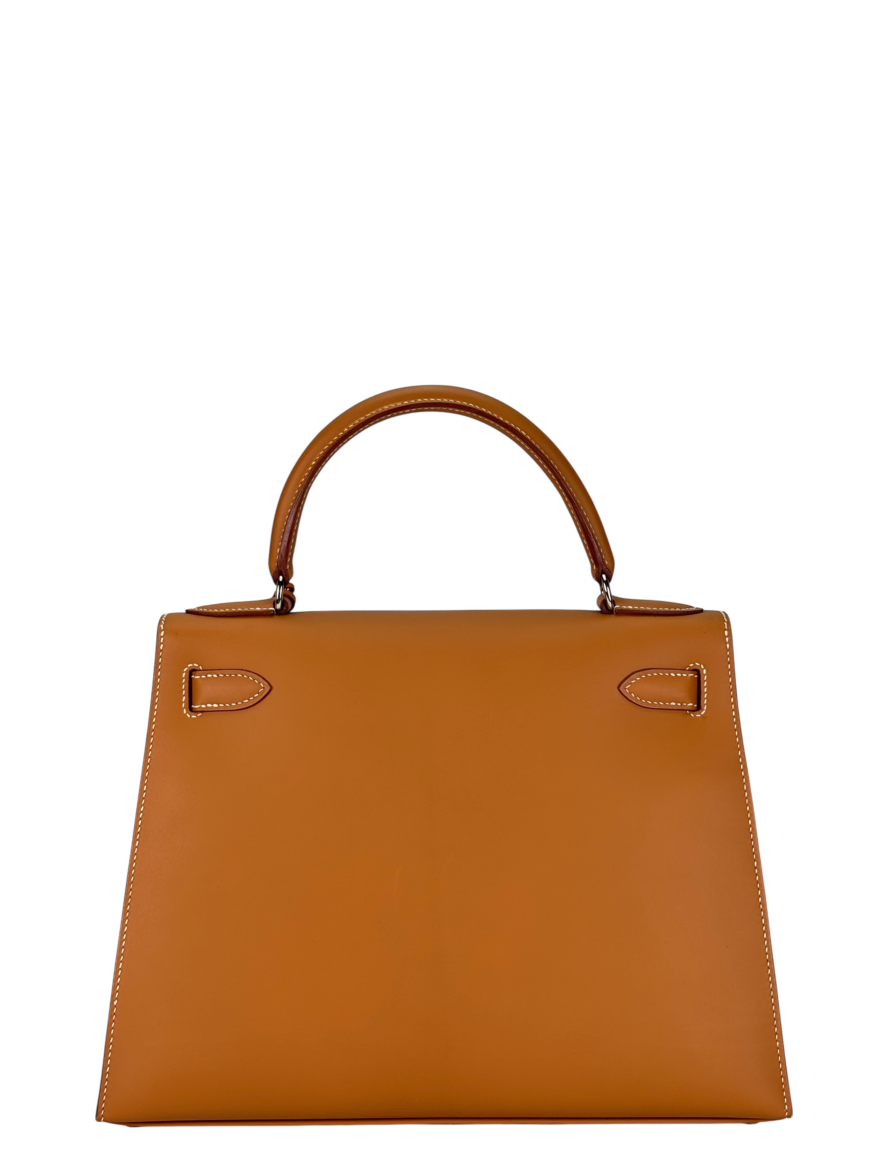 HERMES -  Kelly 28 Natural Chamonix Palladium Hardware