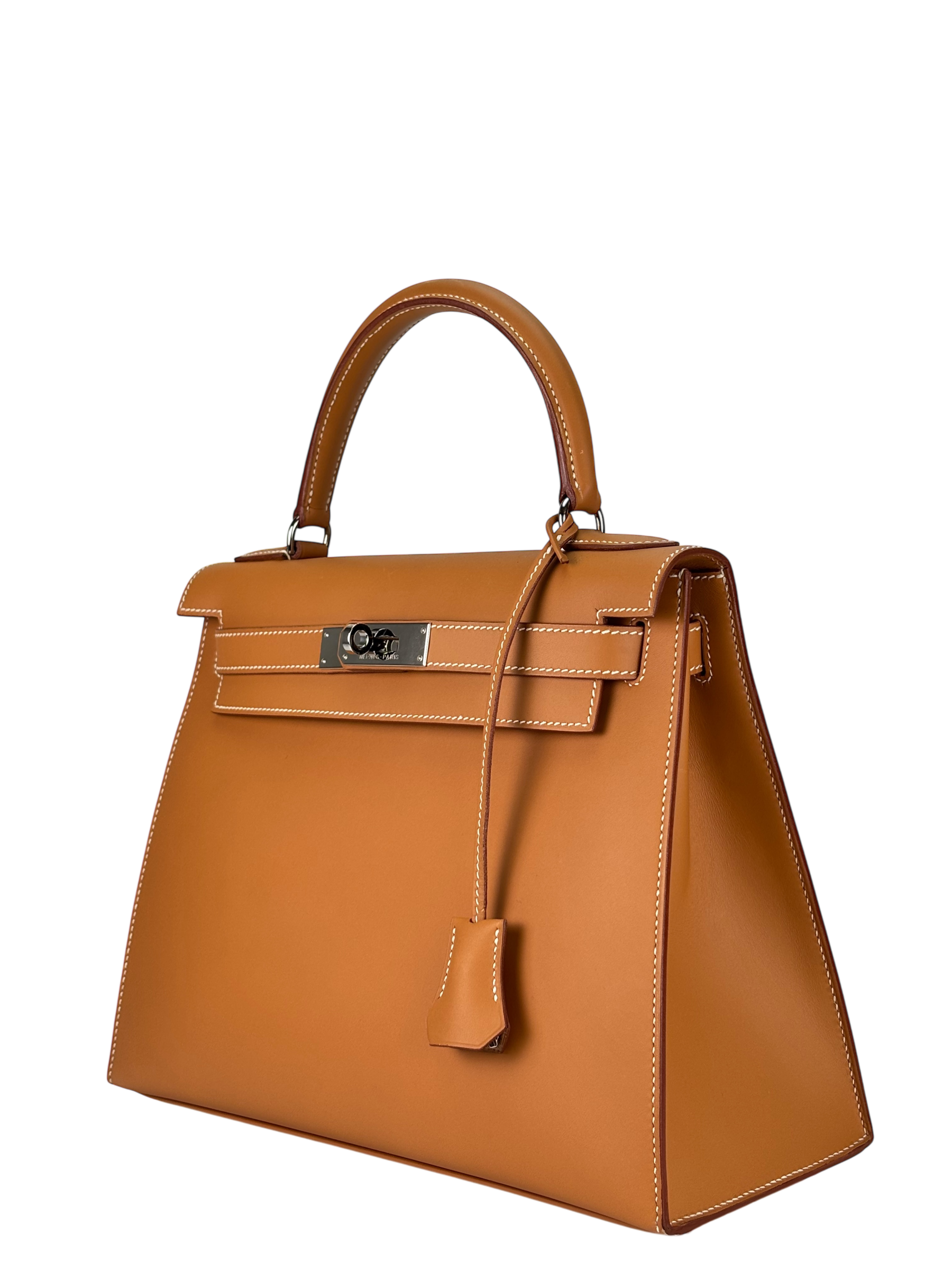 HERMES - Kelly 28 Natural Chamonix Palladium Hardware