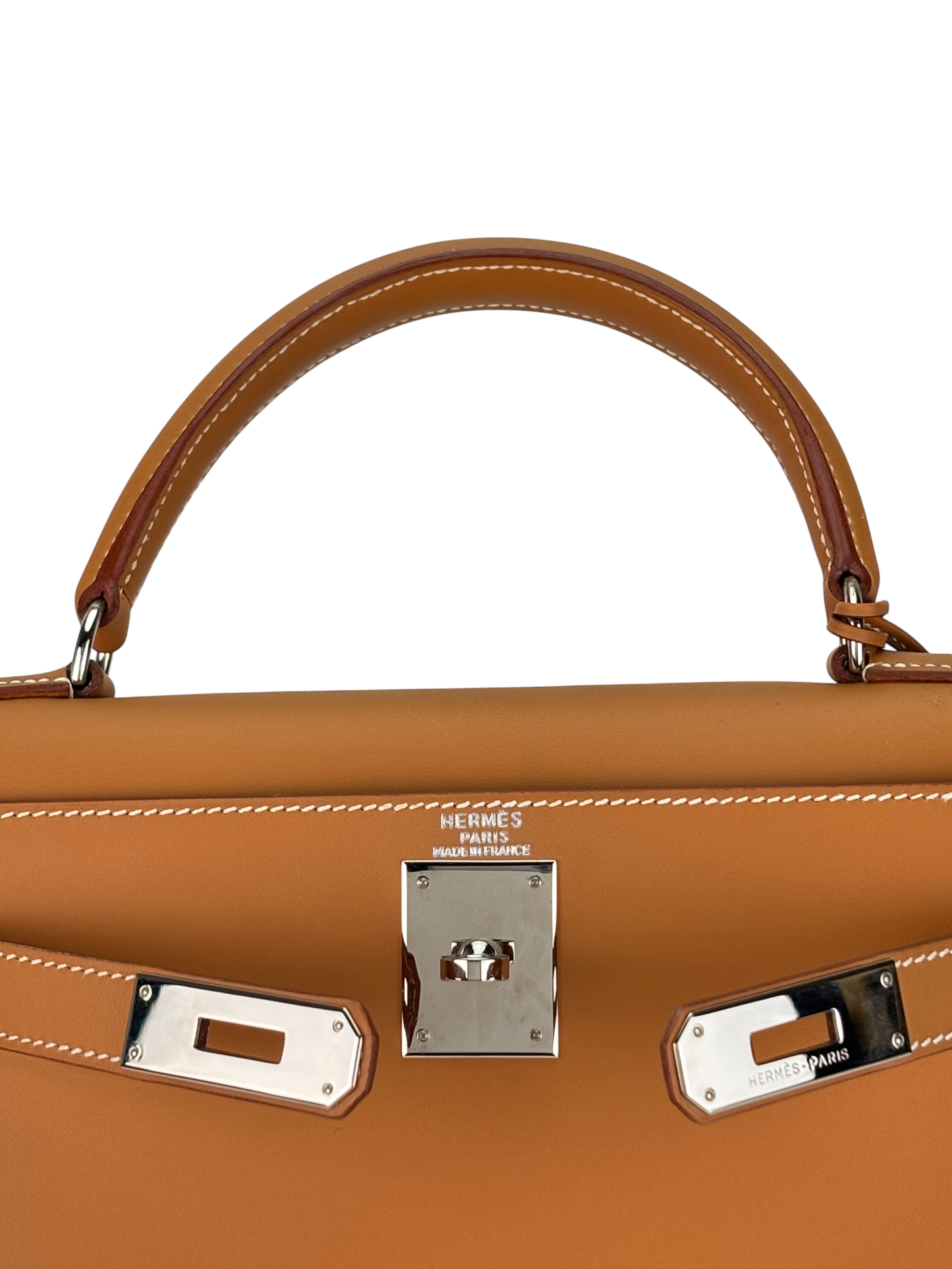 HERMES - Kelly 28 Natural Chamonix Palladium Hardware