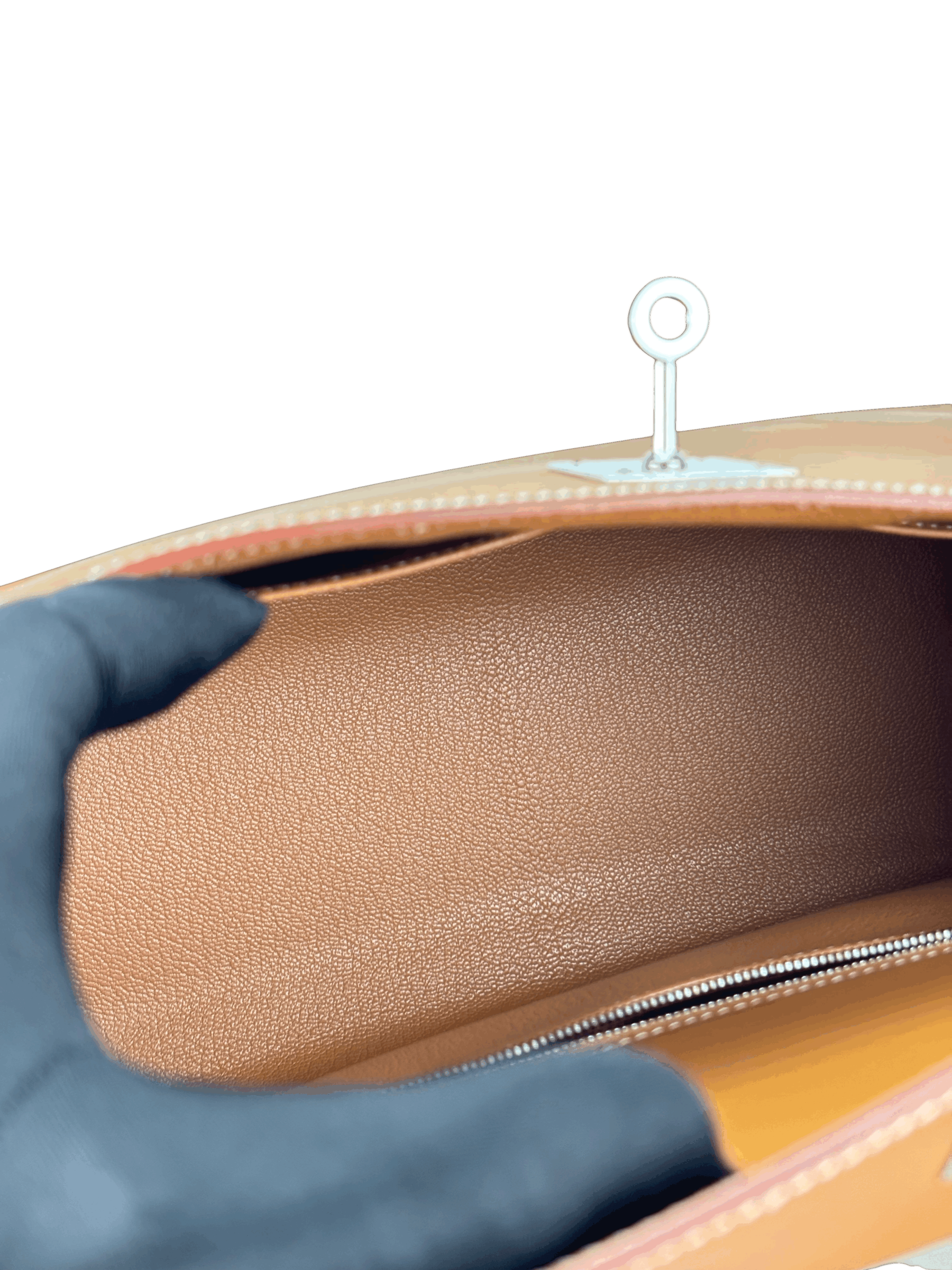 HERMES - Kelly 28 Natural Chamonix Palladium Hardware