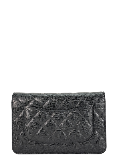 CHANEL - Black Caviar Wallet On Chain Gold-Tone Metal (WOC)