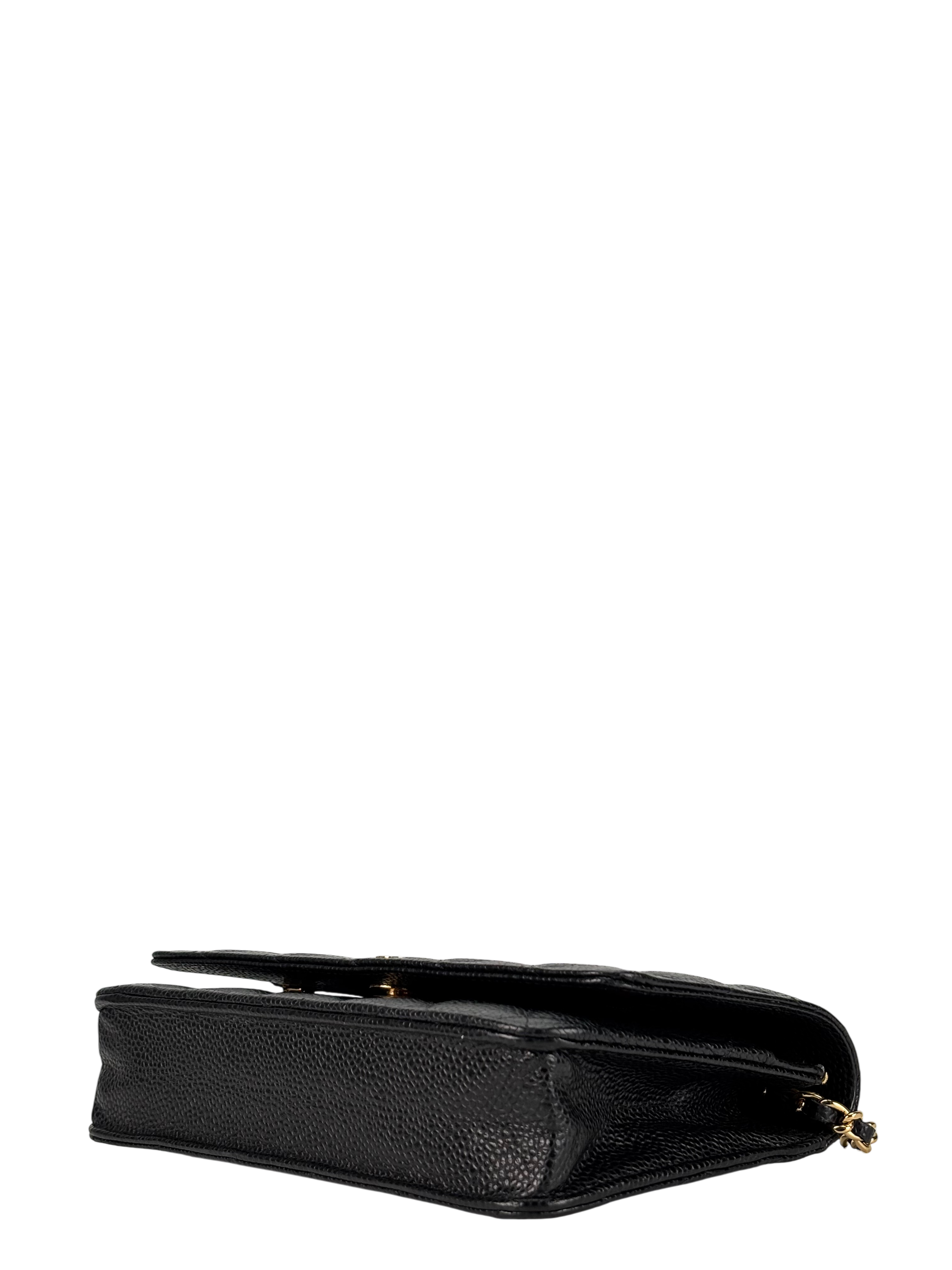 CHANEL - Black Caviar Wallet On Chain Gold-Tone Metal (WOC)