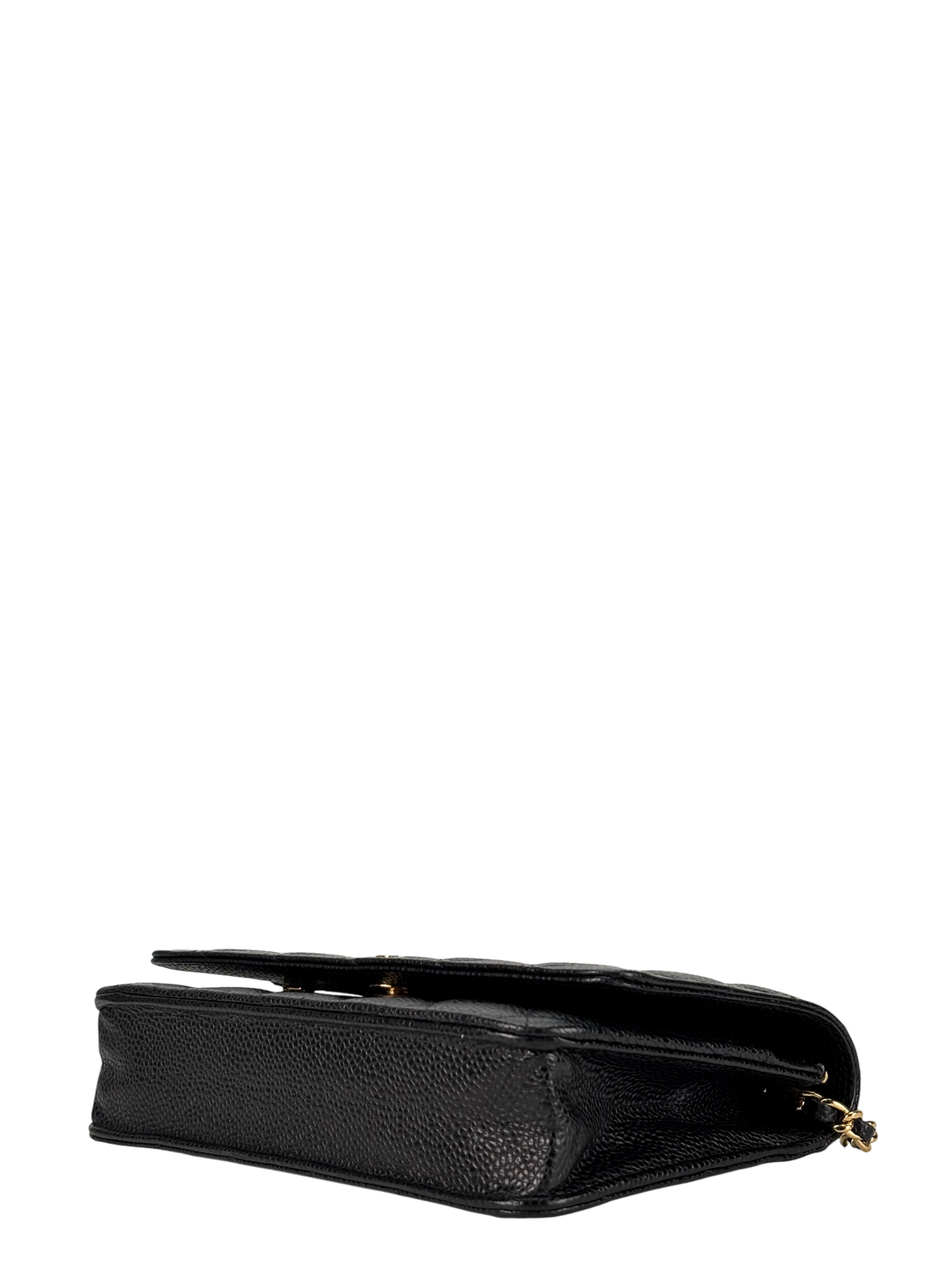 CHANEL - Black Caviar Wallet On Chain Gold-Tone Metal (WOC)