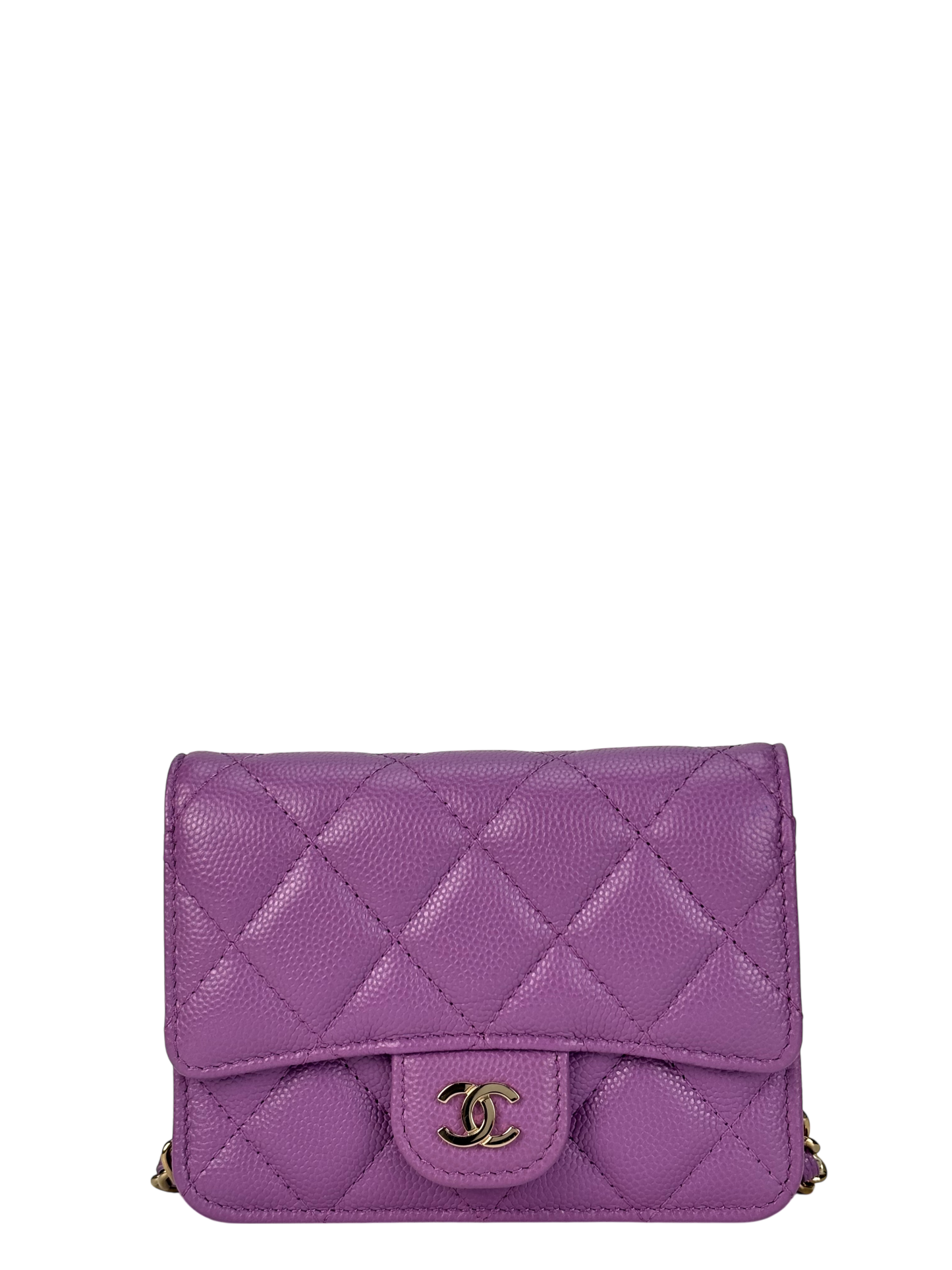 CHANEL - Purple Caviar Mini Chain Wallet Shoulder Bag