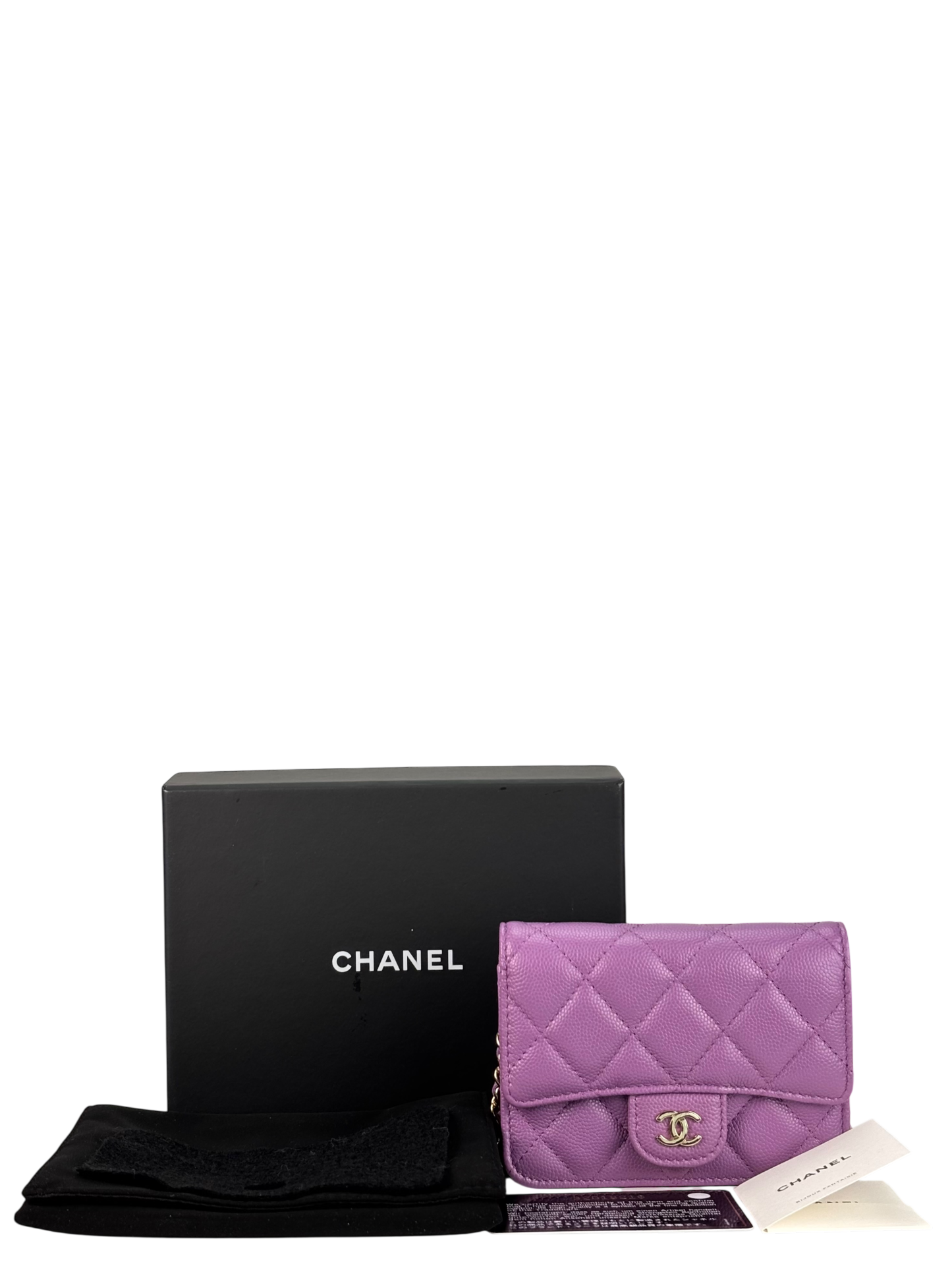 CHANEL - Purple Caviar Mini Chain Wallet Shoulder Bag