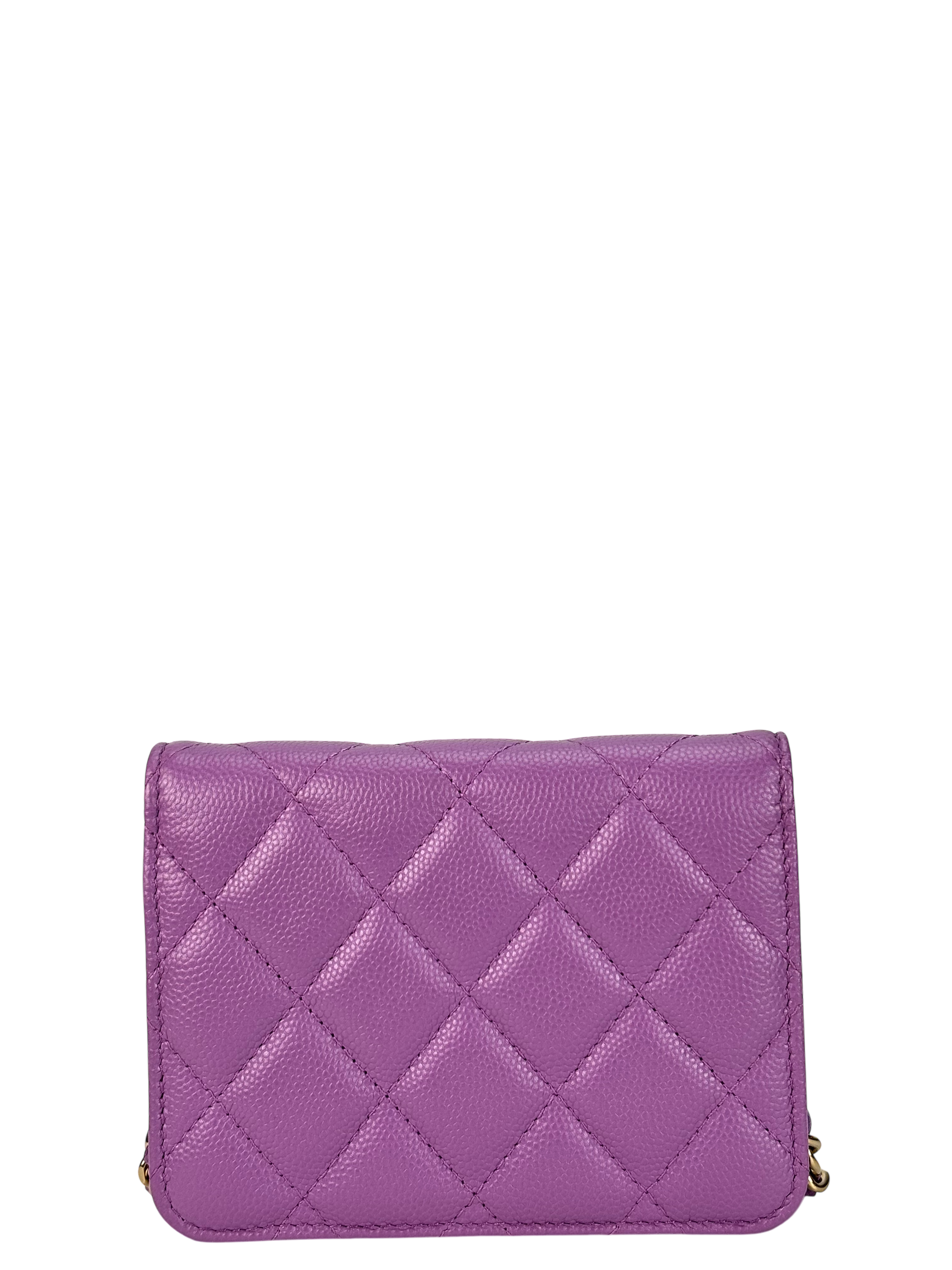 CHANEL - Purple Caviar Mini Chain Wallet Shoulder Bag