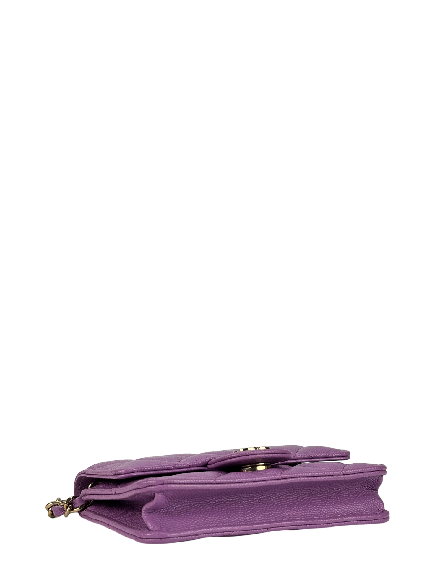CHANEL - Purple Caviar Mini Chain Wallet Shoulder Bag