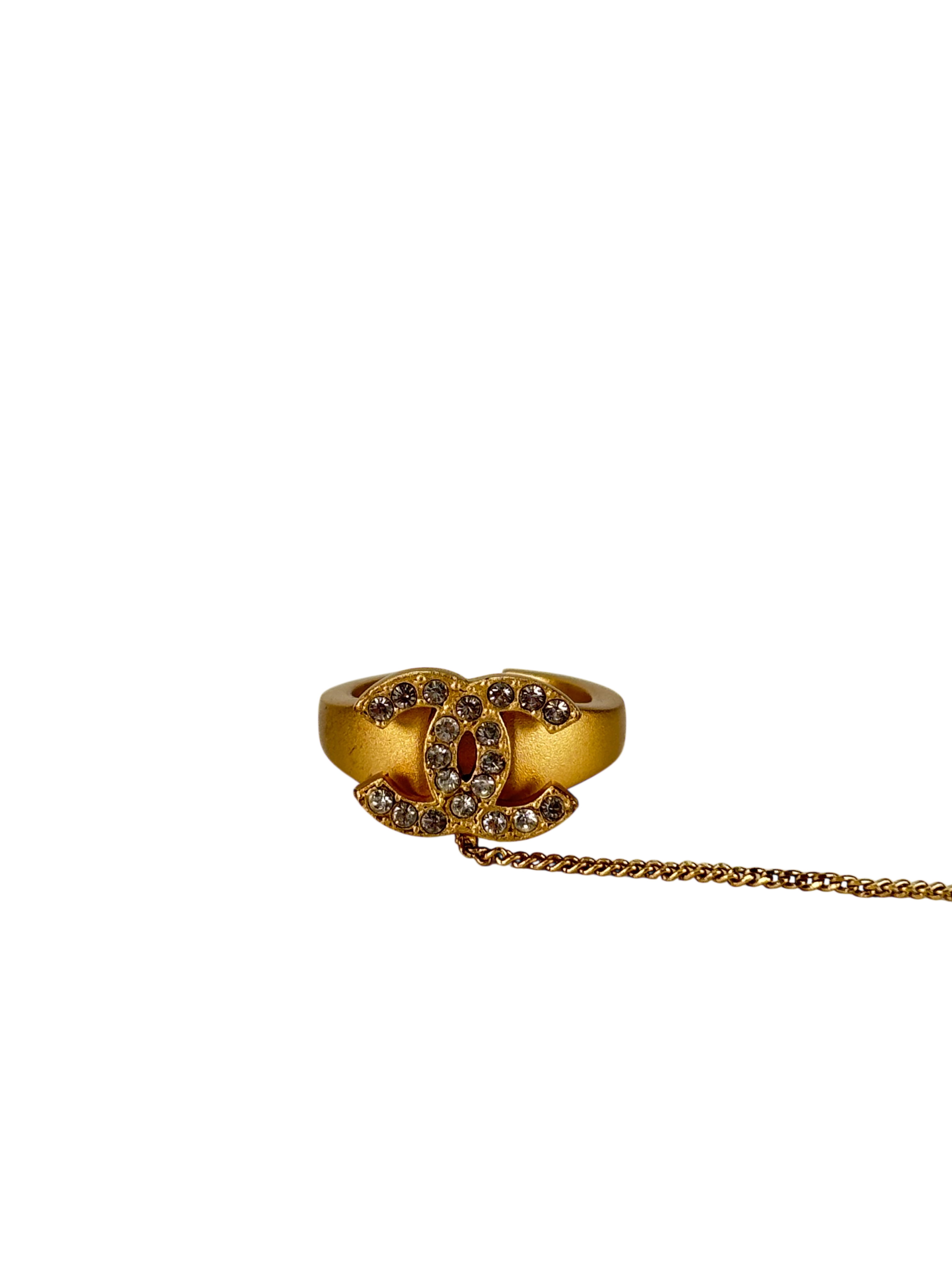 CHANEL - Gold Gold Bracelet and Ring Chain Set 