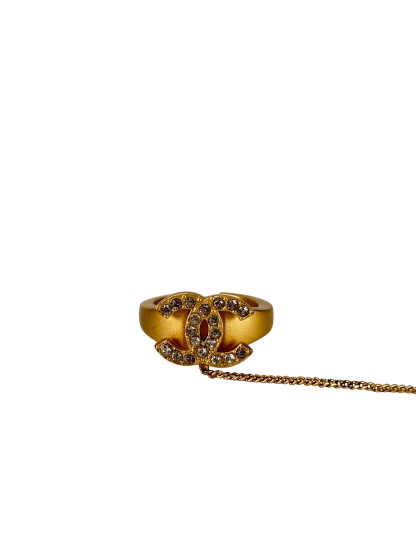 CHANEL - Gold Gold Bracelet and Ring Chain Set 