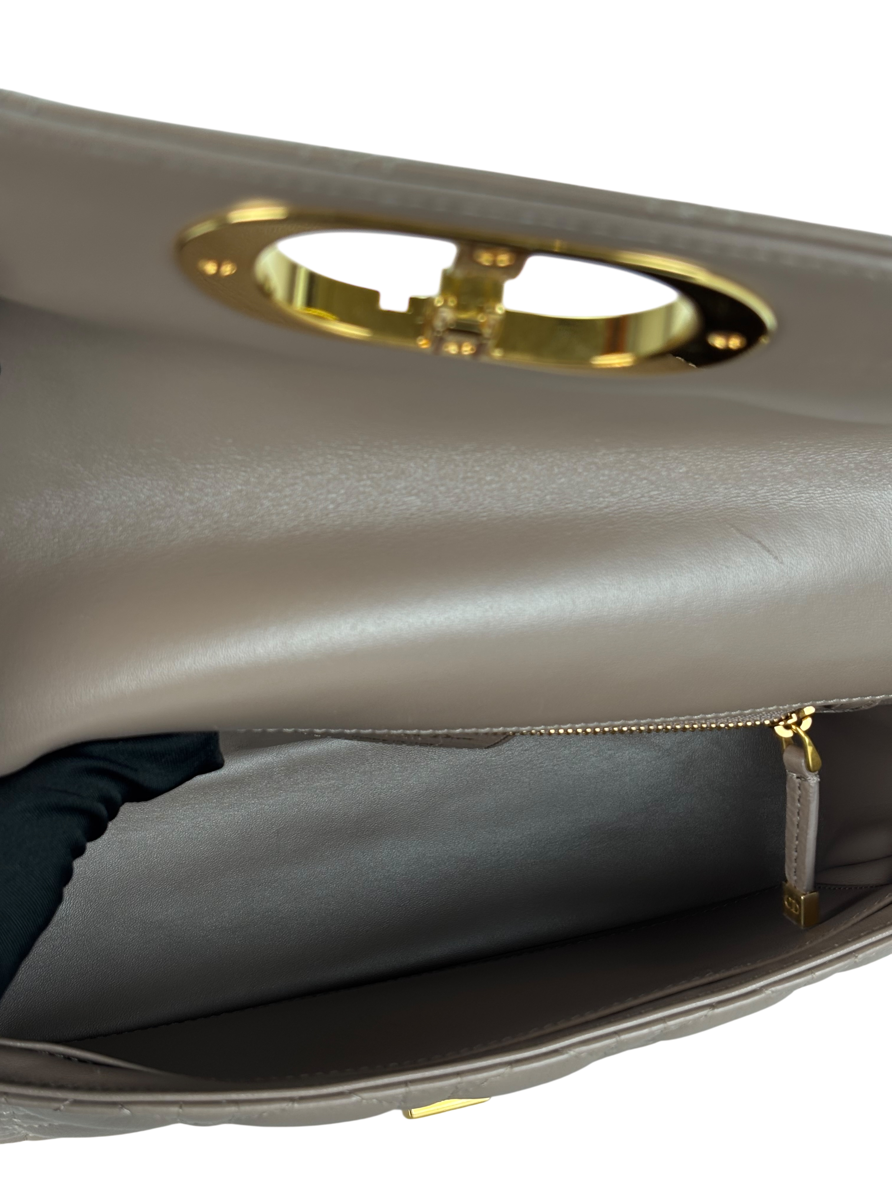 CHRISTIAN DIOR - Beige Calfskin Caro khaki Shoulder Bag