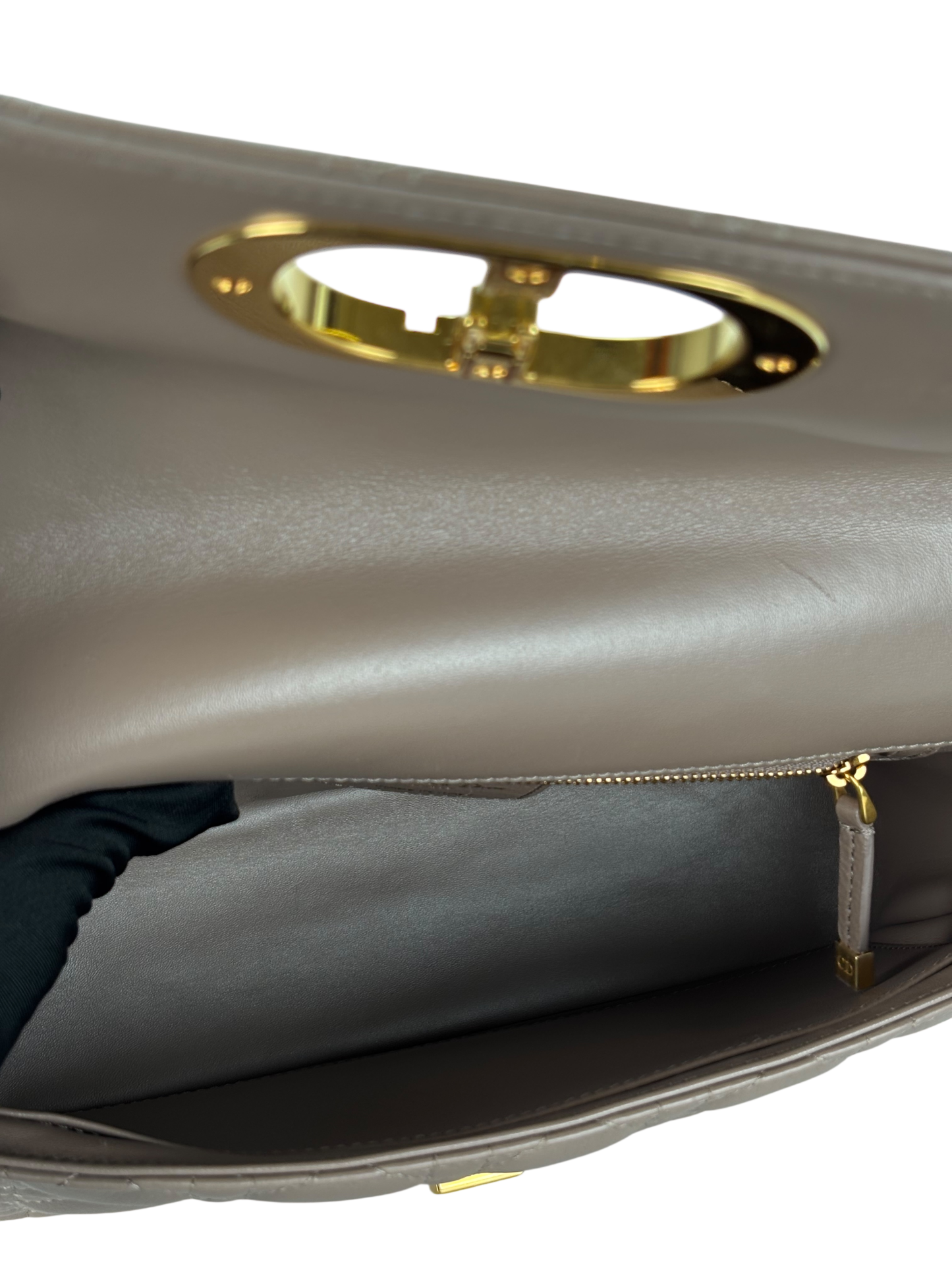 CHRISTIAN DIOR - Beige Calfskin Caro khaki Shoulder Bag