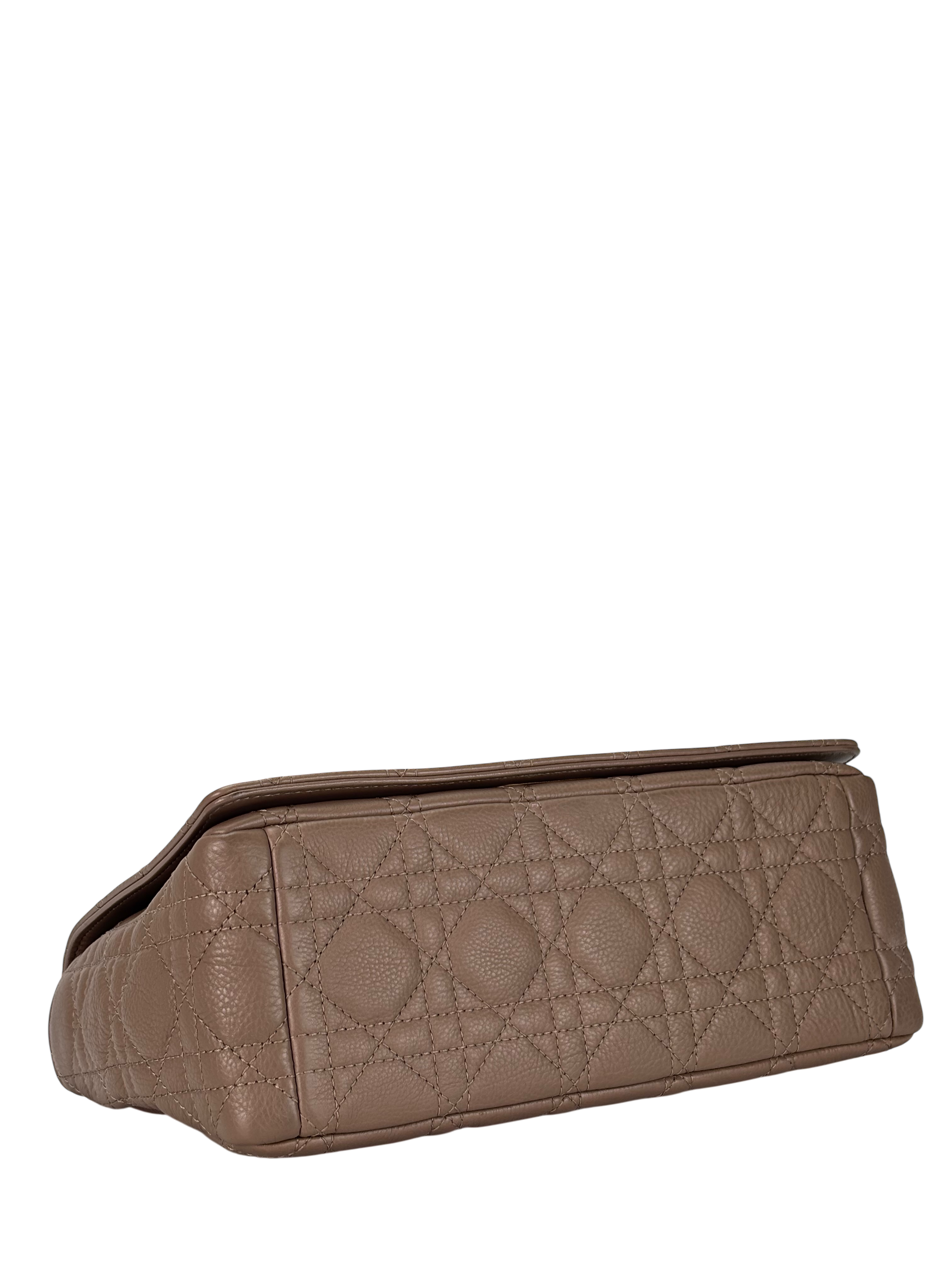 CHRISTIAN DIOR - Beige Calfskin Caro khaki Shoulder Bag