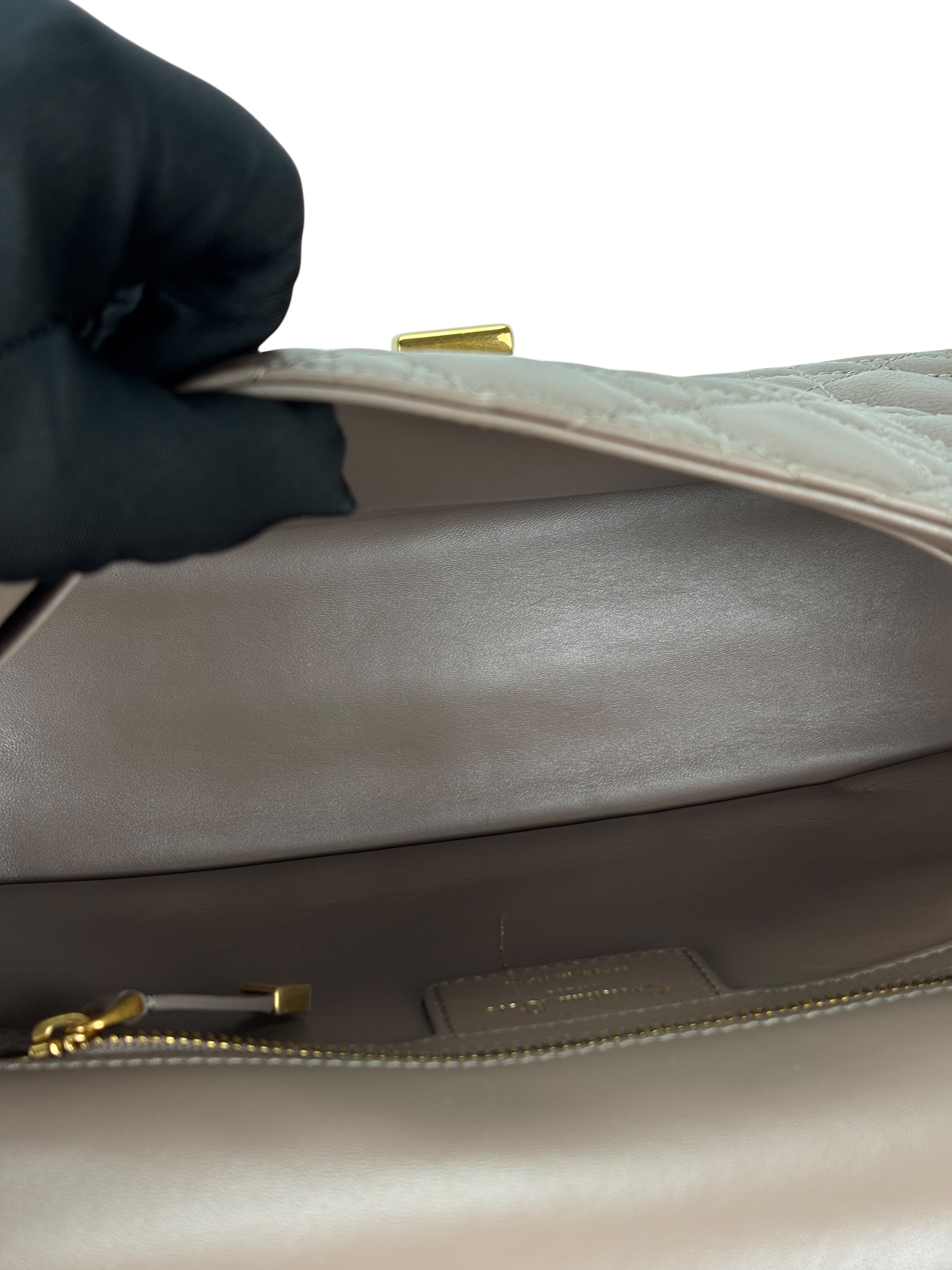 CHRISTIAN DIOR - Beige Calfskin Caro khaki Shoulder Bag