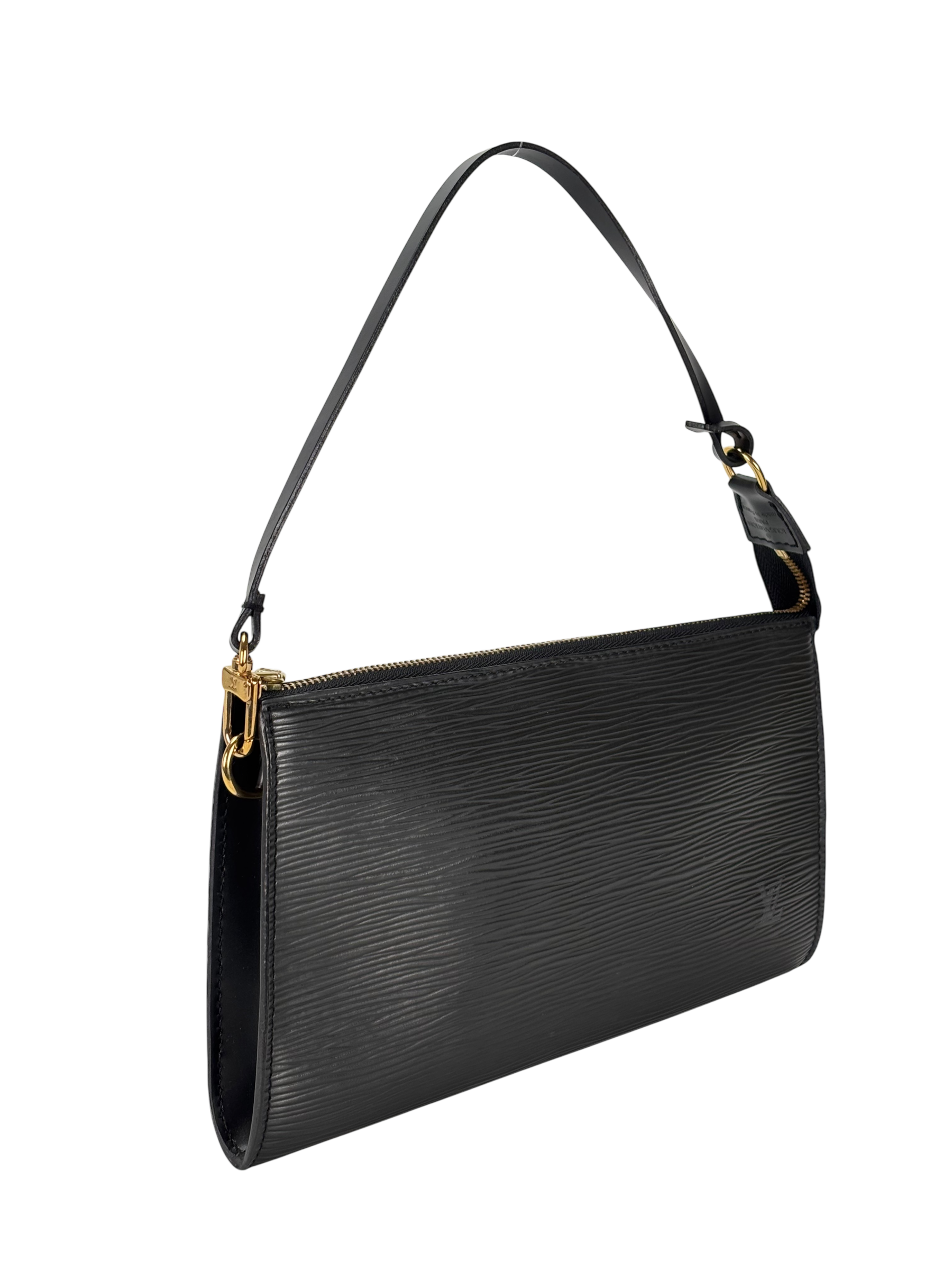 LOUIS VUITTON - Black Epi Accessory Pouch Handbag