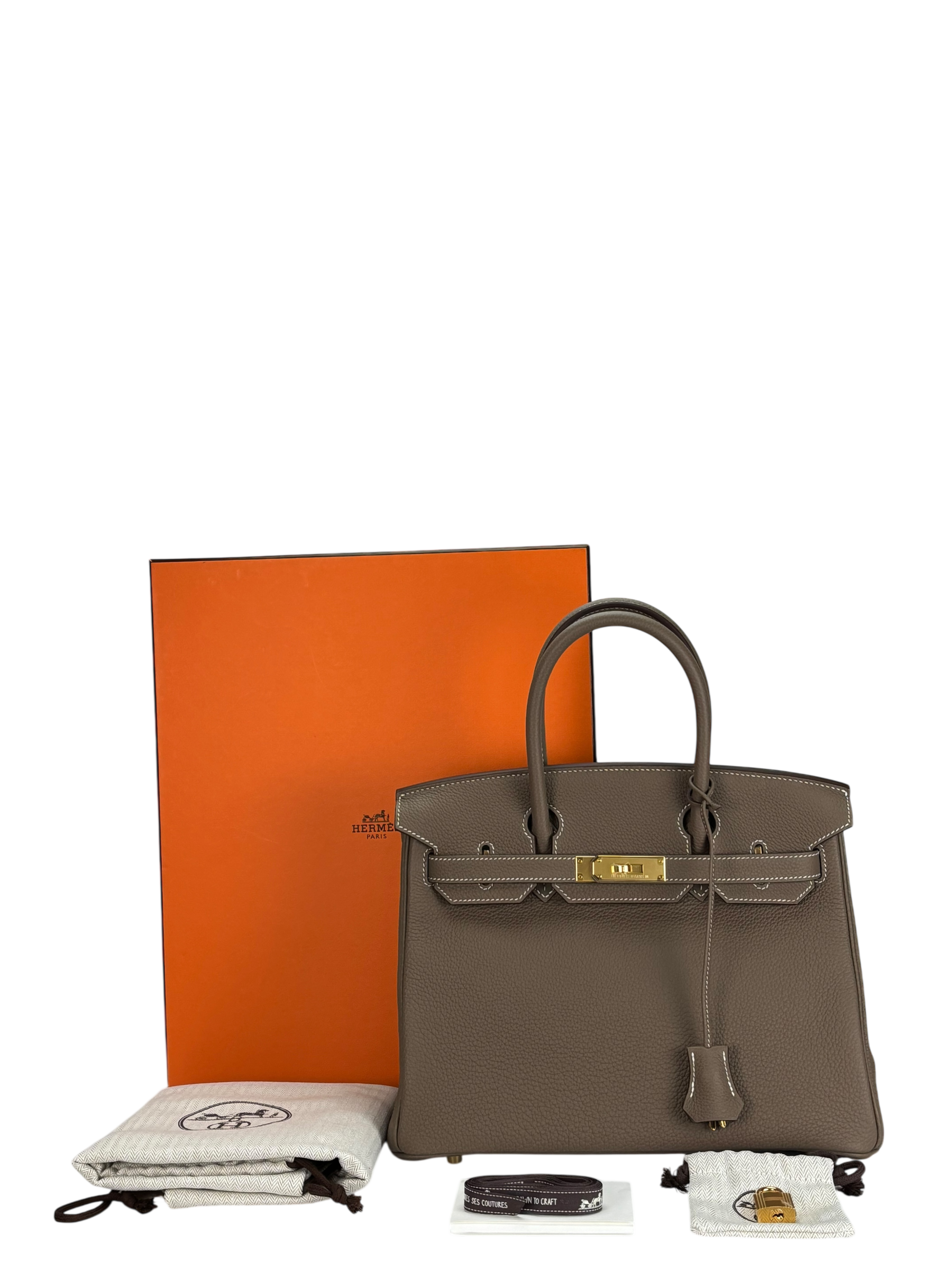 HERMES - Birkin 30 Etoupe Togo Gold Hardware