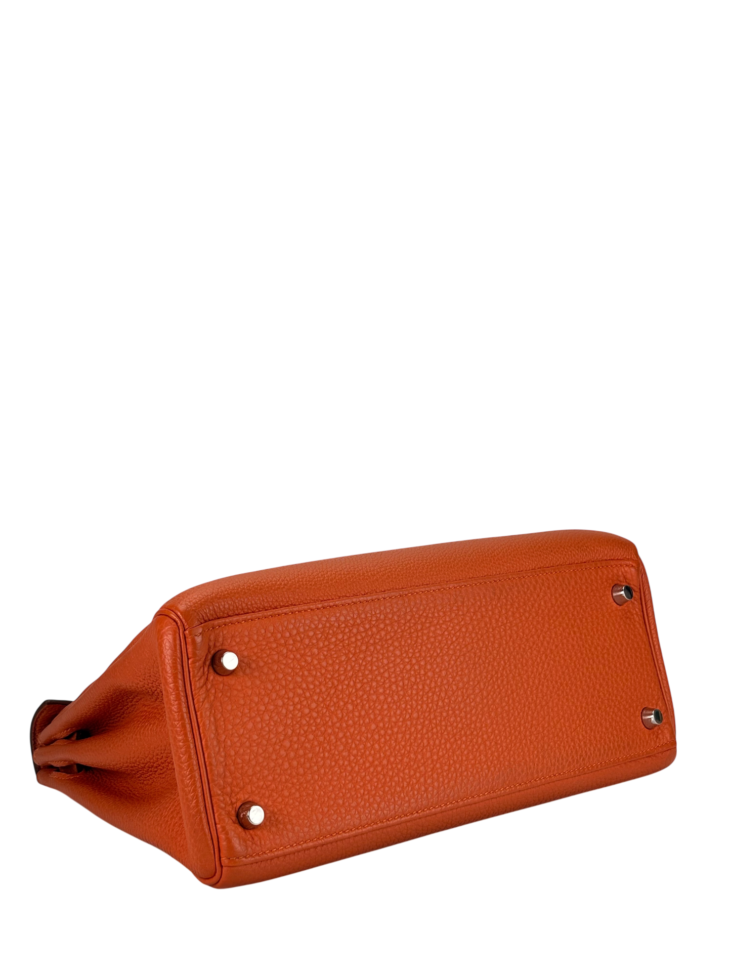 HERMES - Kelly 28 Orange Togo Palladium Hardware