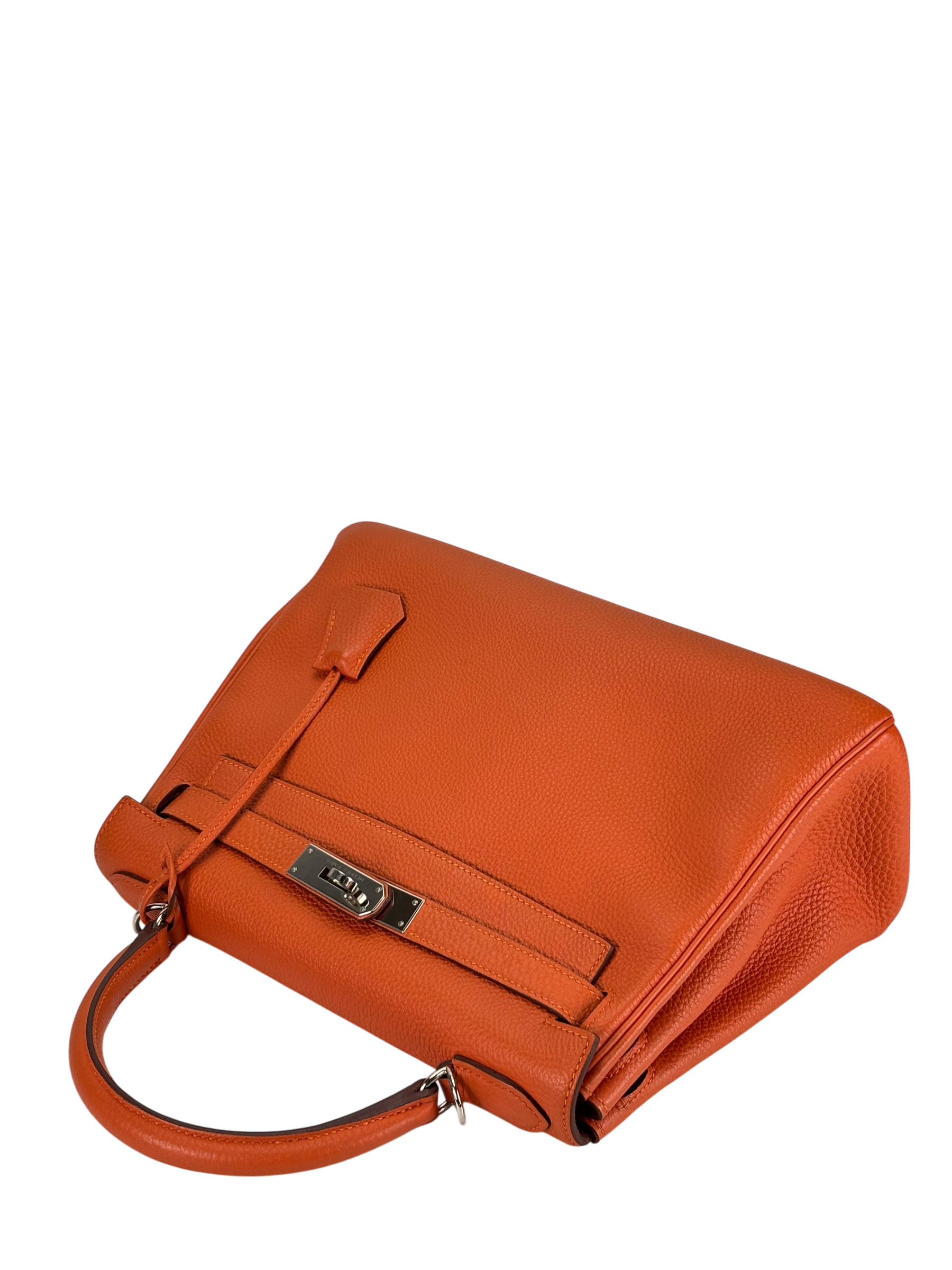 HERMES - Kelly 28 Orange Togo Palladium Hardware