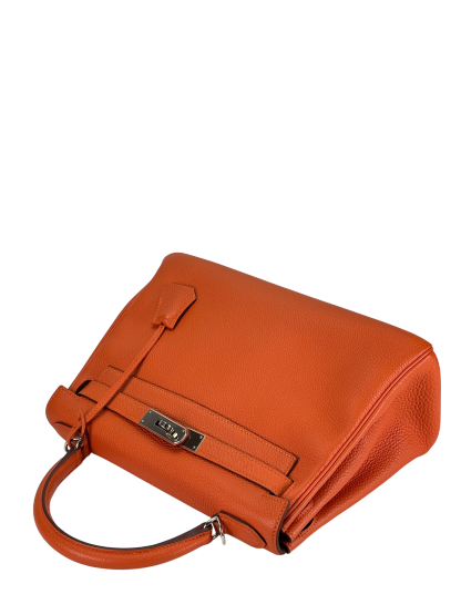 HERMES - Kelly 28 Orange Togo Palladium Hardware 