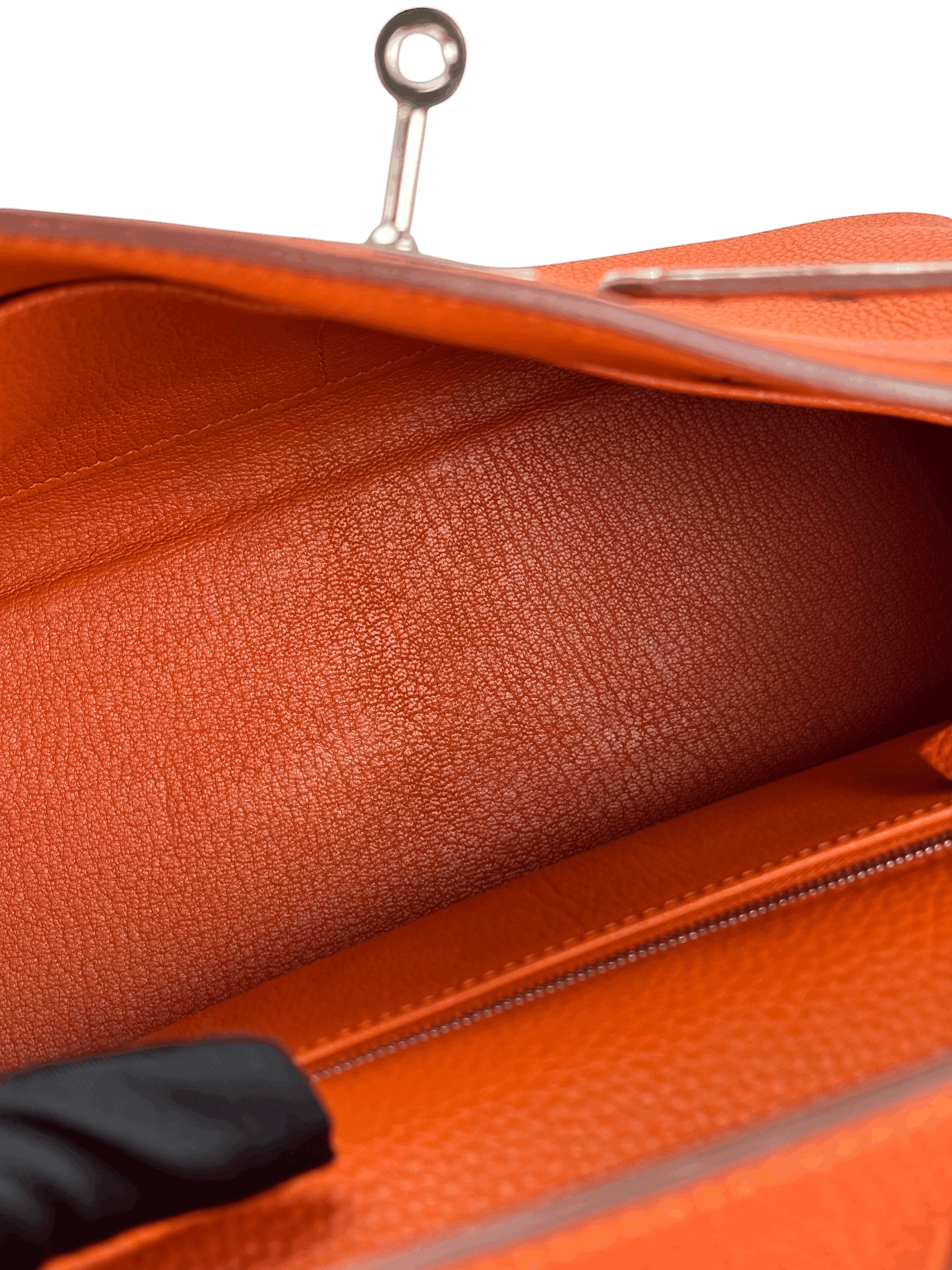 HERMES - Kelly 28 Orange Togo Palladium Hardware 