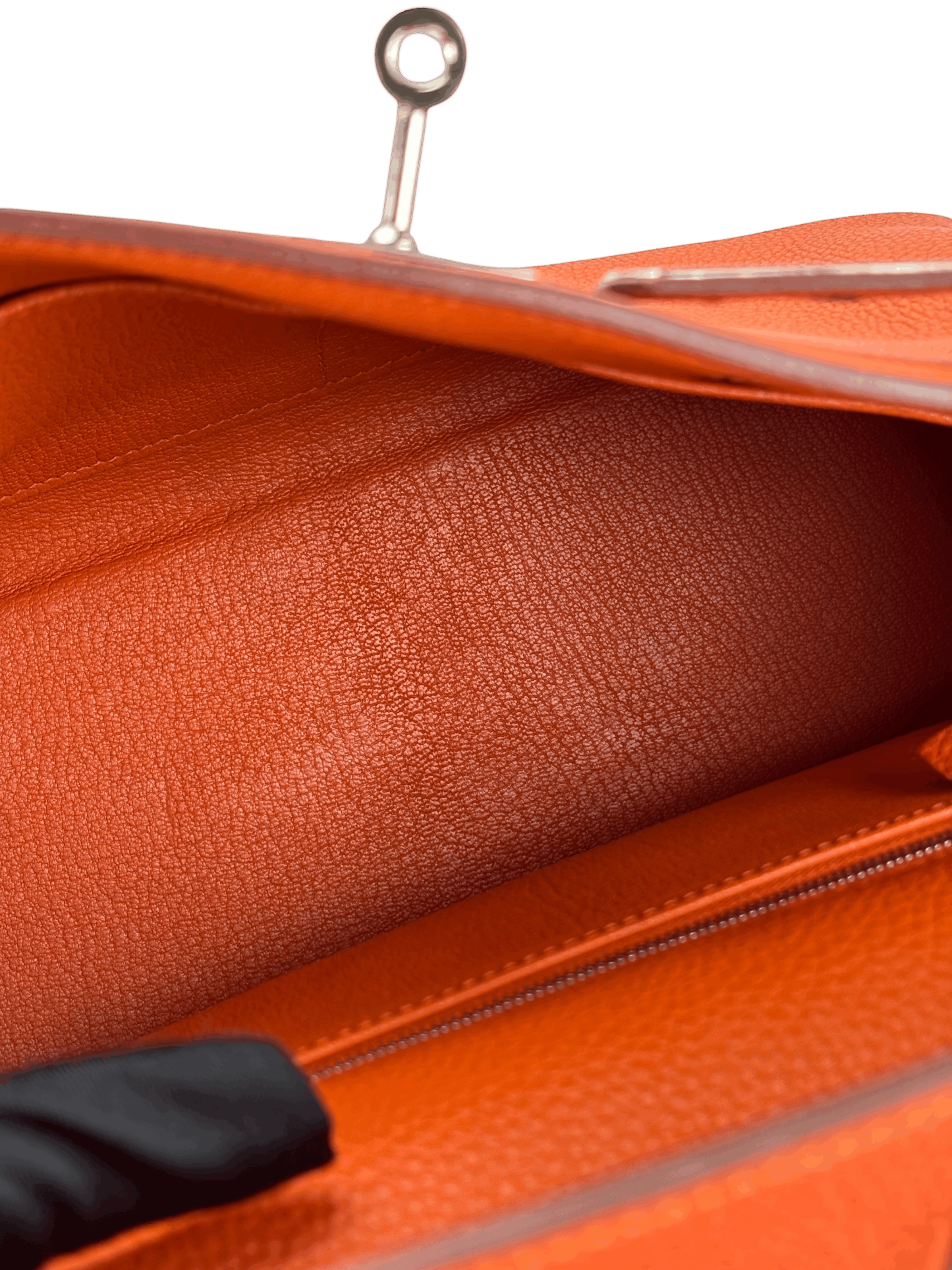 HERMES - Kelly 28 Orange Togo Palladium Hardware