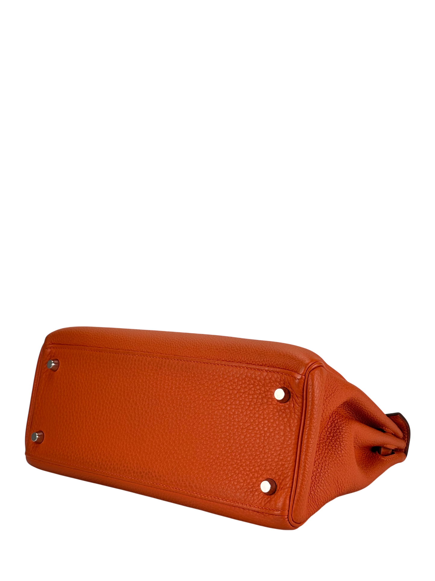 HERMES - Kelly 28 Orange Togo Palladium Hardware