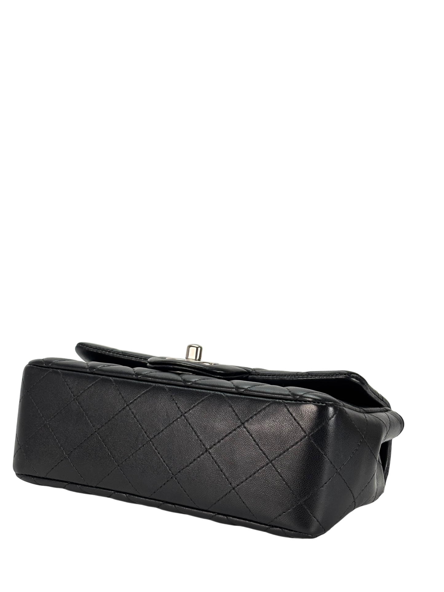 CHANEL - Mini Matlasse 20 Lambskin Single Flap Chain Bag Black Palladium Hardware