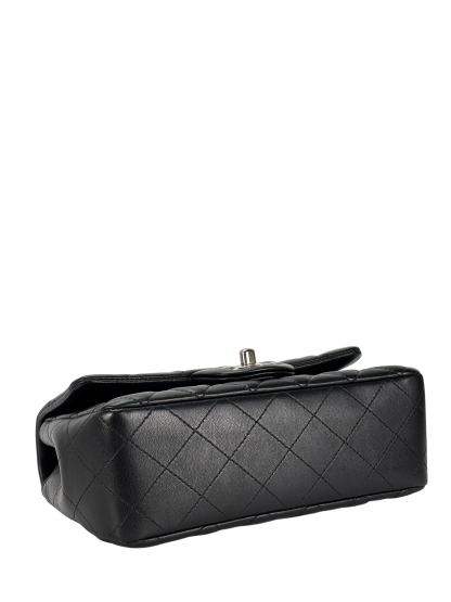 CHANEL - Mini Matlasse 20 Lambskin Single Flap Chain Bag Black Palladium Hardware