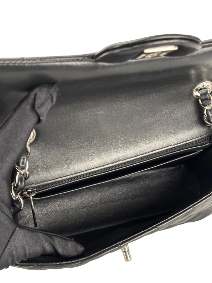 CHANEL - Mini Matlasse 20 Lambskin Single Flap Chain Bag Black Palladium Hardware