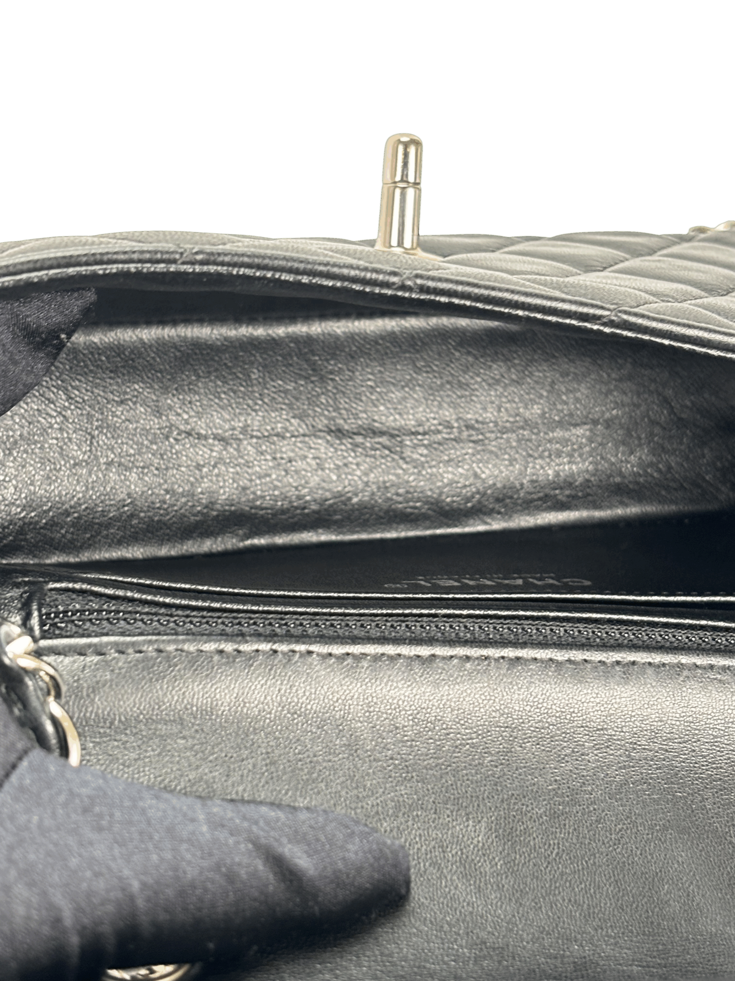 CHANEL - Mini Matlasse 20 Lambskin Single Flap Chain Bag Black Palladium Hardware