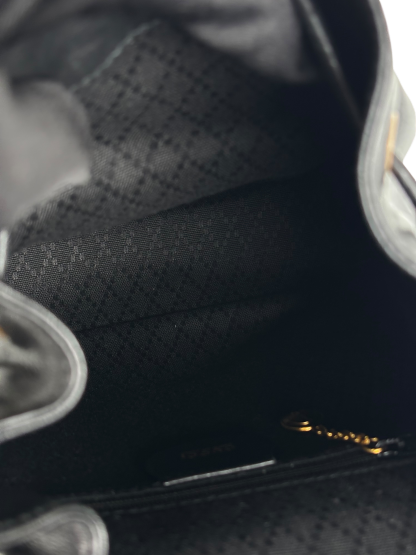 GUCCI - Vintage Black Leather Bamboo Backpack