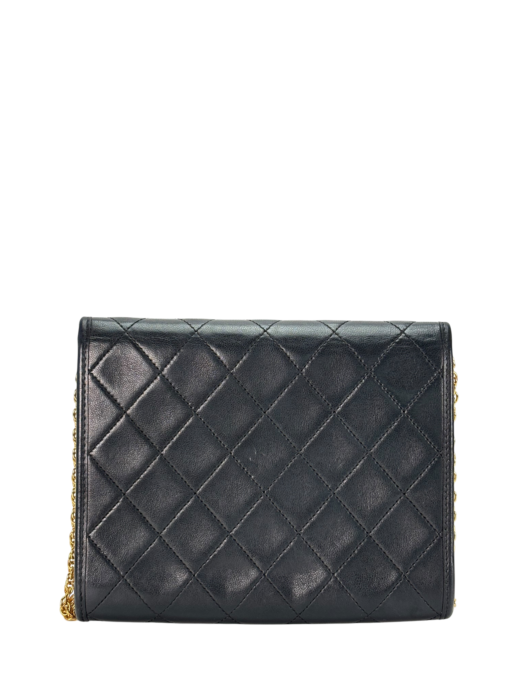 CHANEL - Mini Coco Mark Matelasse Lambskin Chain Shoulder Bag
