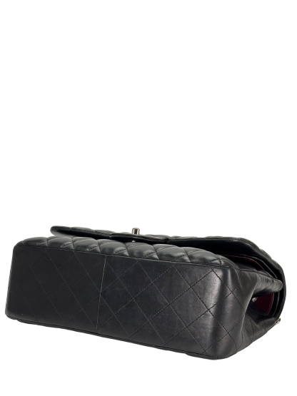 CHANEL - Black Lambskin Double Flap Chain Bag (CF30)