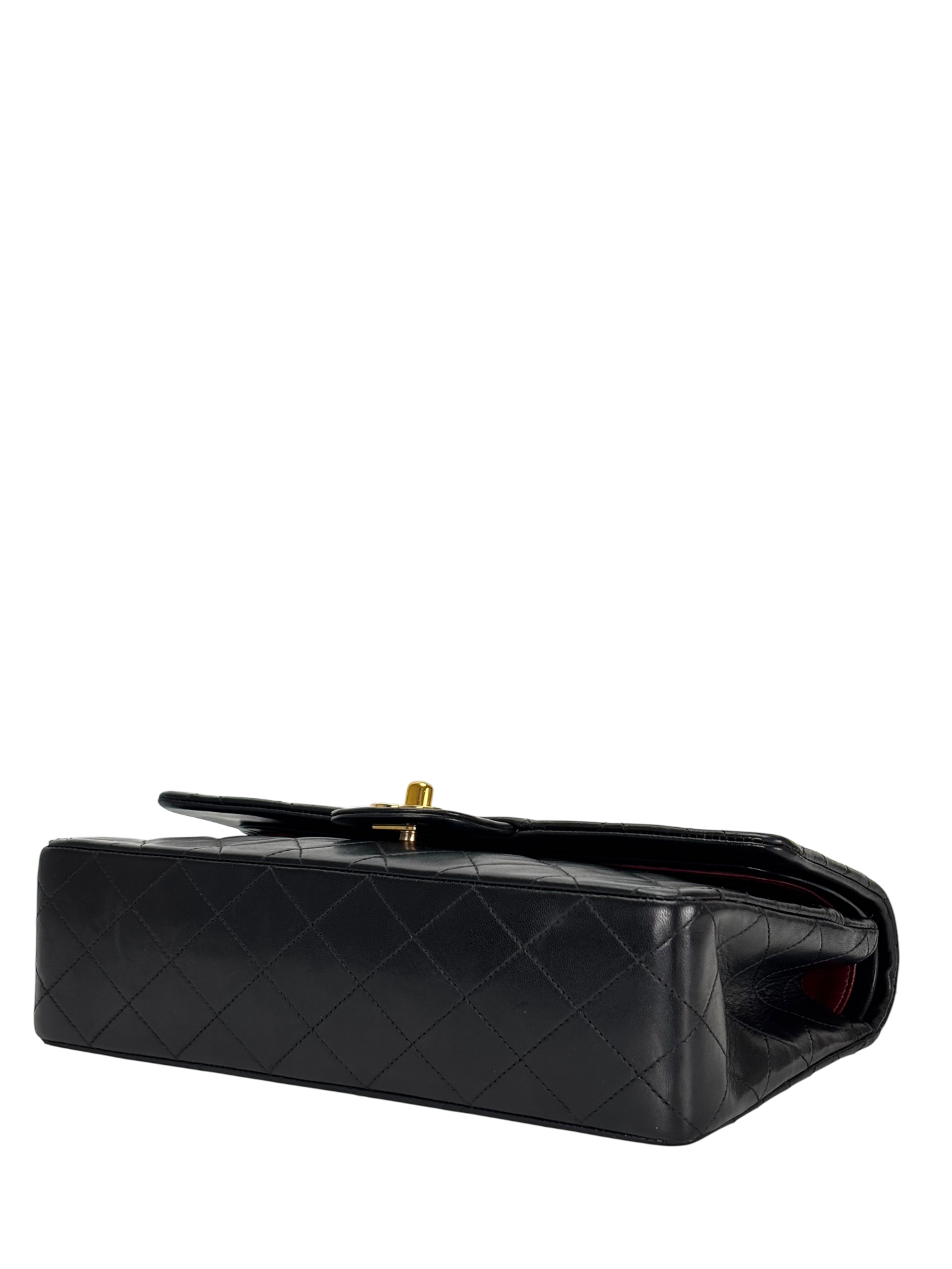 CHANEL - Medium Classic Double Flap Bag Black Lambskin Gold Hardware (CF25)