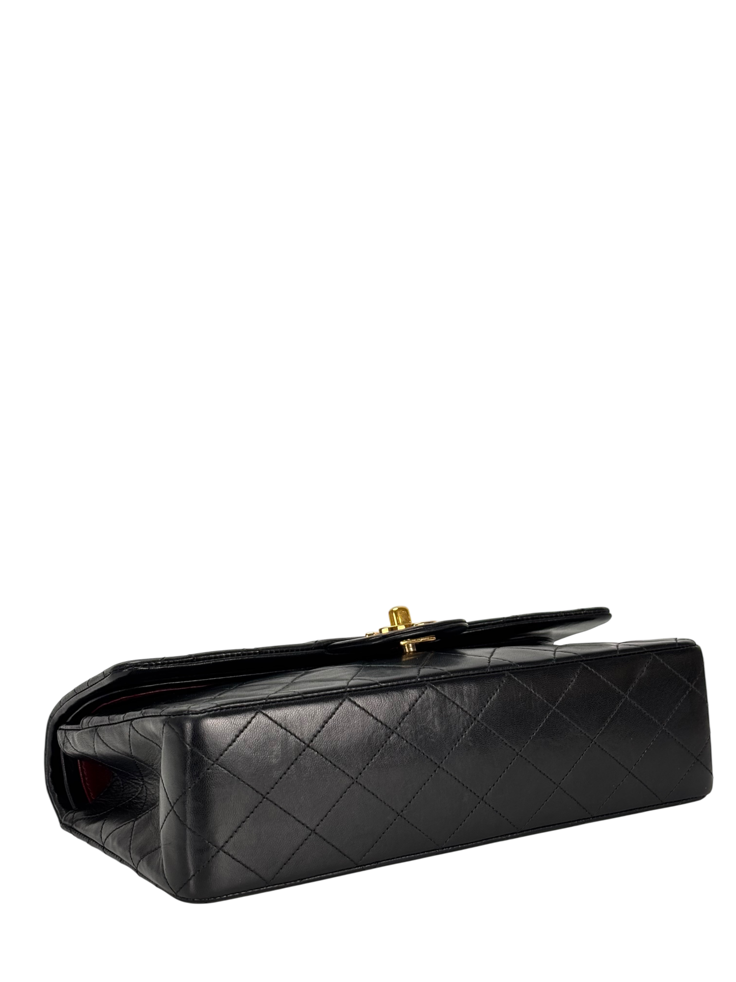 CHANEL - Medium Classic Double Flap Bag Black Lambskin Gold Hardware (CF25)