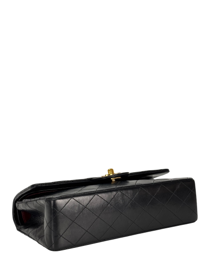 CHANEL - Medium Classic Double Flap Bag Black Lambskin Gold Hardware (CF25)