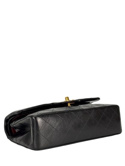 CHANEL - Small Classic Double Flap Bag Black Lambskin Gold Hardware (CF23)