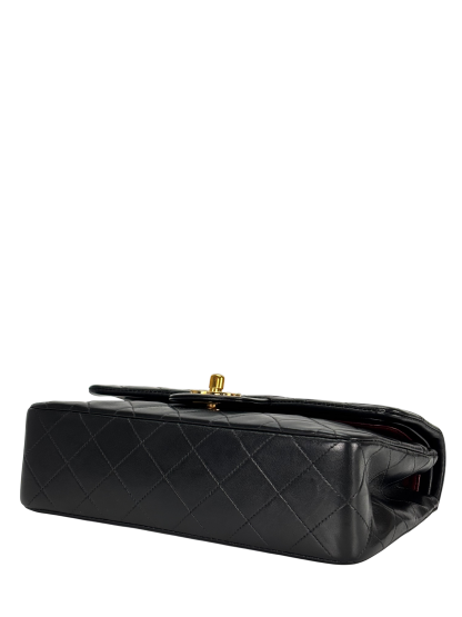 CHANEL - Small Classic Double Flap Bag Black Lambskin Gold Hardware (CF23)