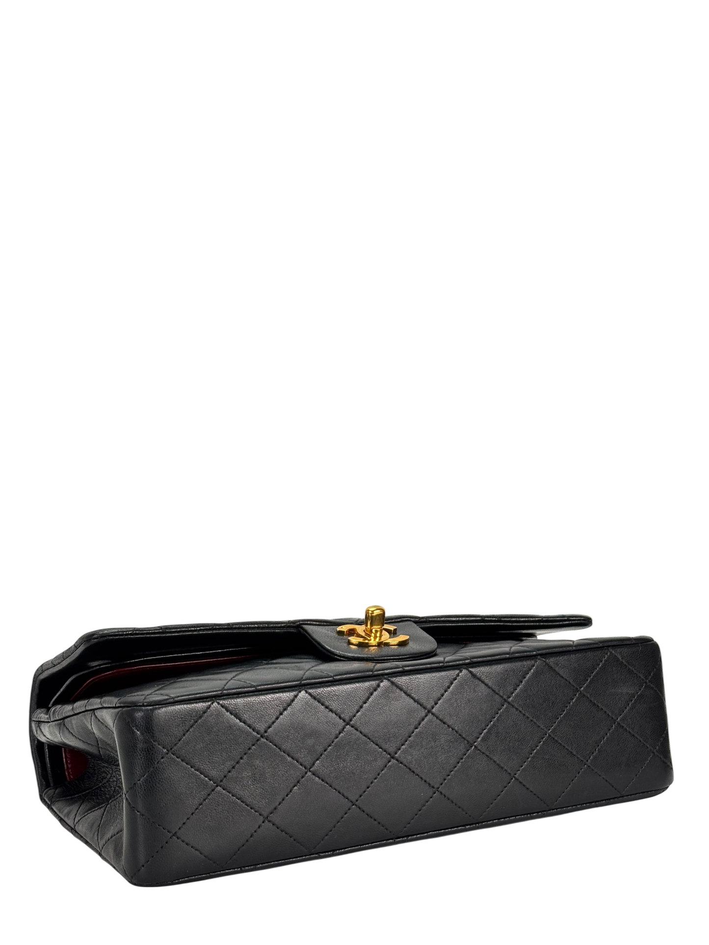 CHANEL - Medium Classic Double Flap Bag Black Lambskin Gold Hardware (CF25)