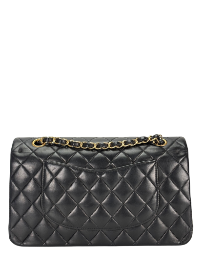 CHANEL - Medium Classic Double Flap Bag Black Lambskin Gold Hardware (CF25)