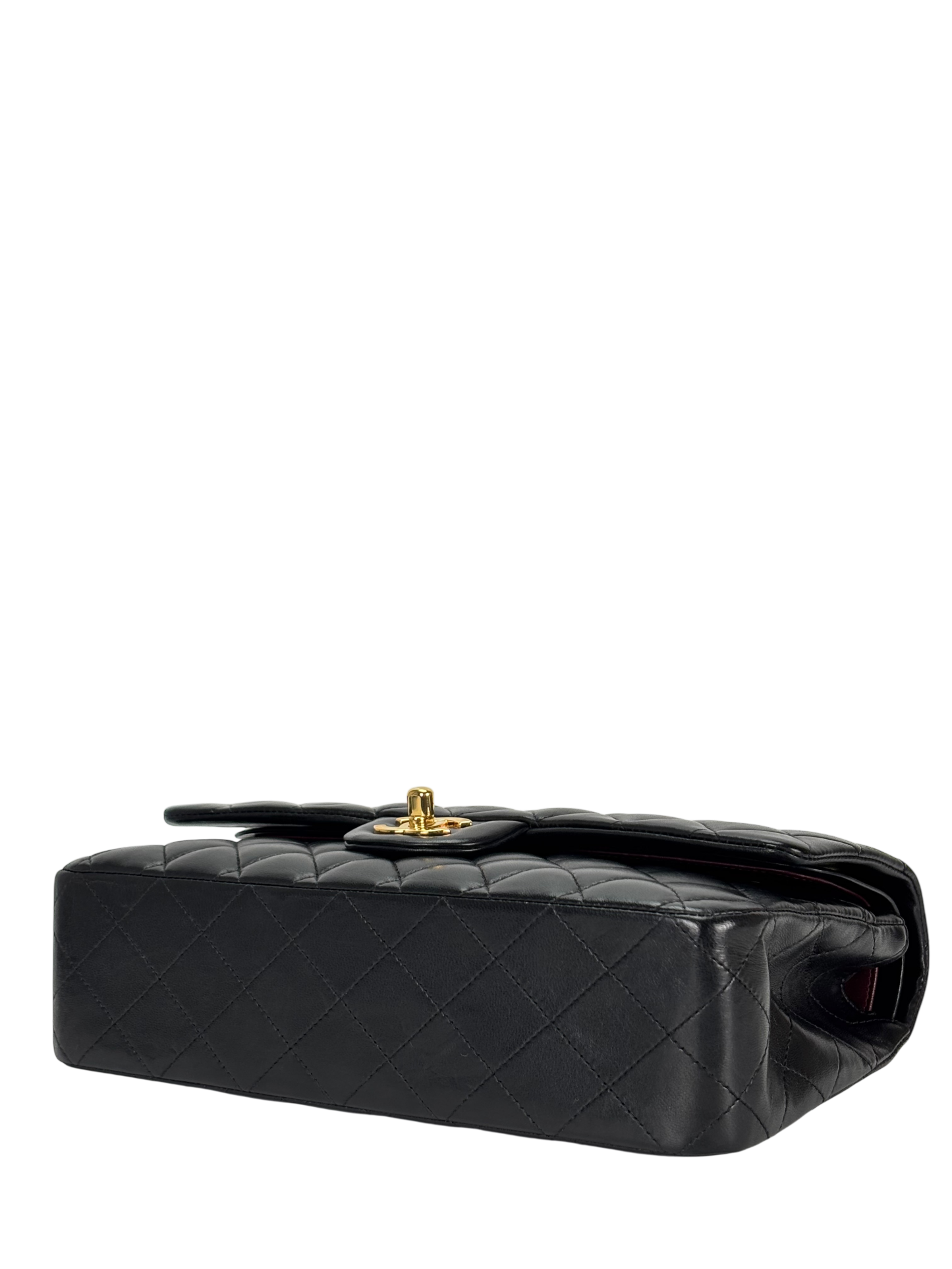 CHANEL - Medium Classic Double Flap Bag Black Lambskin Gold Hardware (CF25)